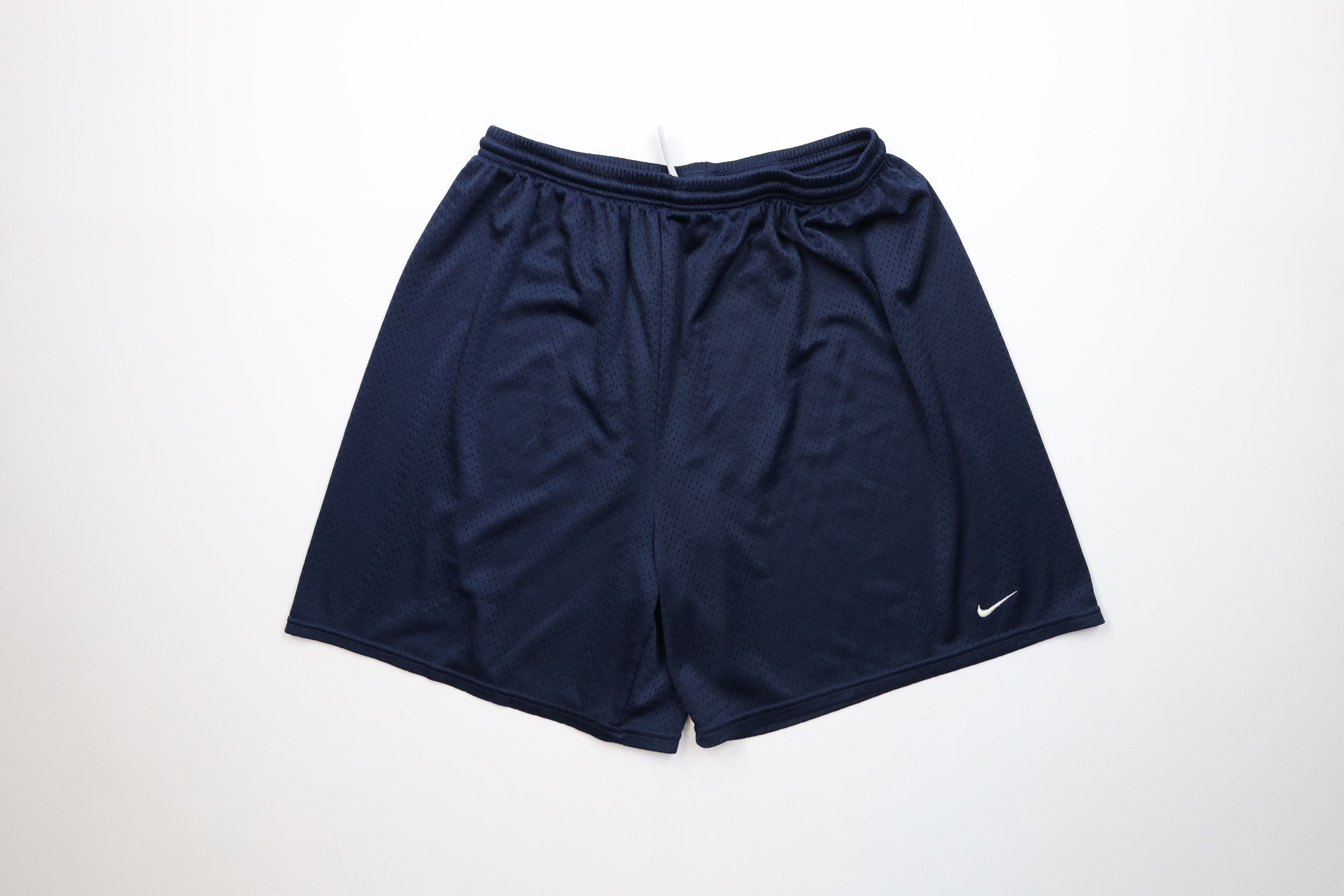 Nike × Vintage Vintage 90s Y2K Nike Mini Swoosh Above Knee Shorts Blue Size US 36 / EU 52 - 1 Thumbnail