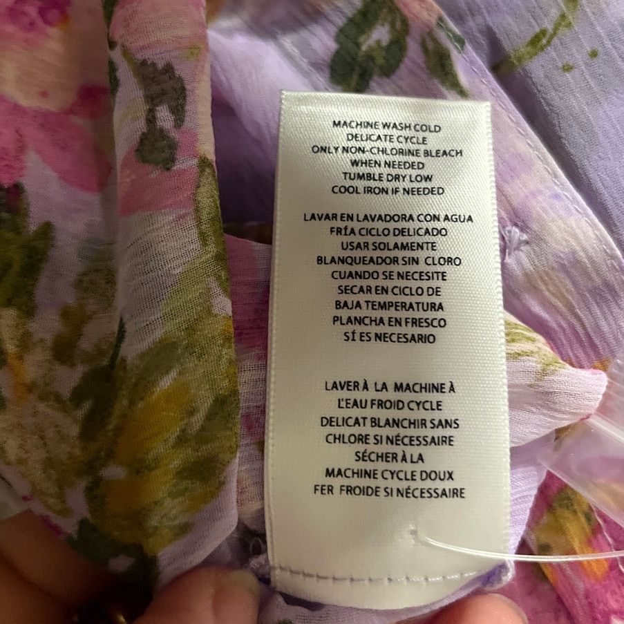 Other KUT from the Kloth Jasmine Chiffon Purple Floral Blouse Sm Size S / US 4 / IT 40 - 5 Thumbnail