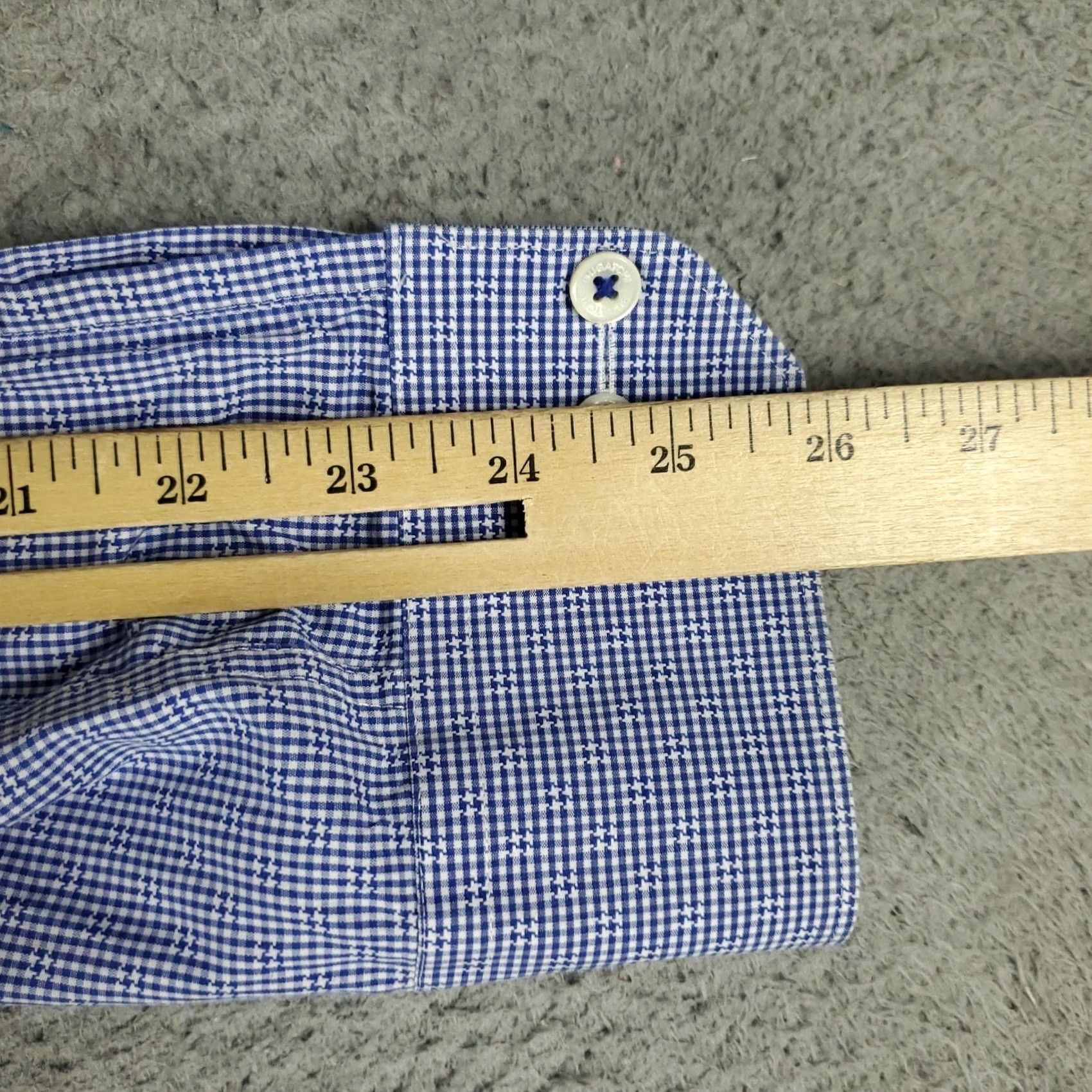 BUGATCHI Bugatchi Uomo Shirt Mens 15.5 Blue Dress Button Up Long Sleeve Shirt Size 42R - 6 Thumbnail