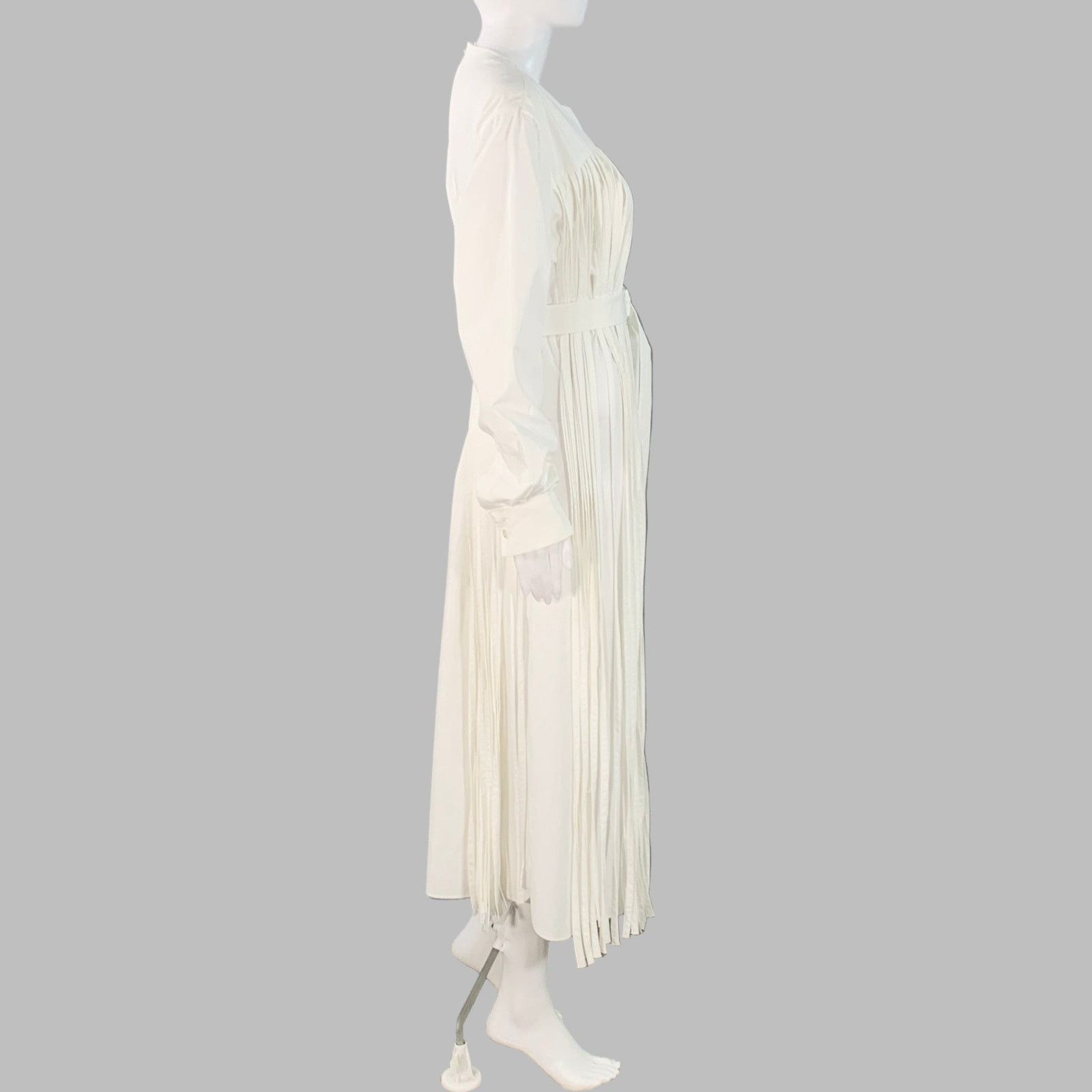 Other MANTU Size M White Cotton Fringe Belted Midi Dress Size M / US 6-8 / IT 42-44 - 3 Thumbnail