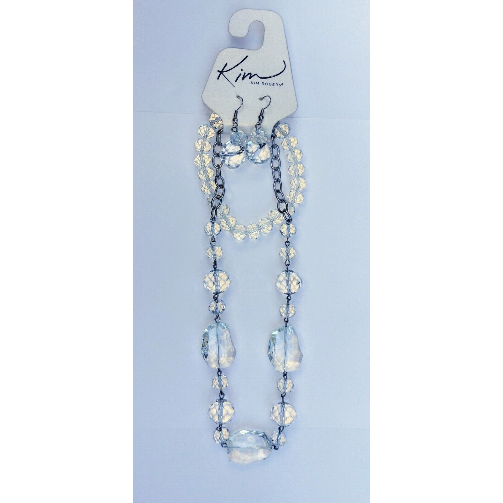 Other Kim Rogers Set Clear Beads Necklace Earrings Bracelet Transp Size ONE SIZE - 4 Thumbnail