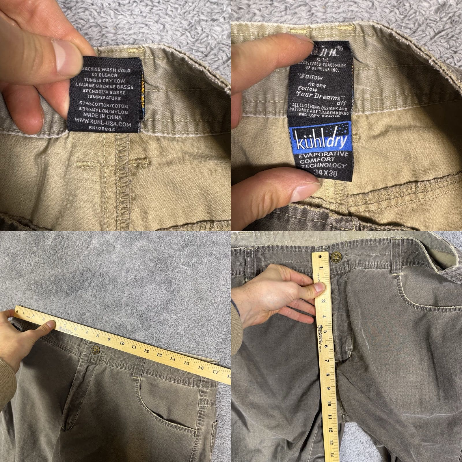 Vintage KUHL Pants Men 34x30 Radikl Renegade Vintage Patina Dye Quick Dry Hike Carpenter Size US 34 / EU 50 - 8 Thumbnail