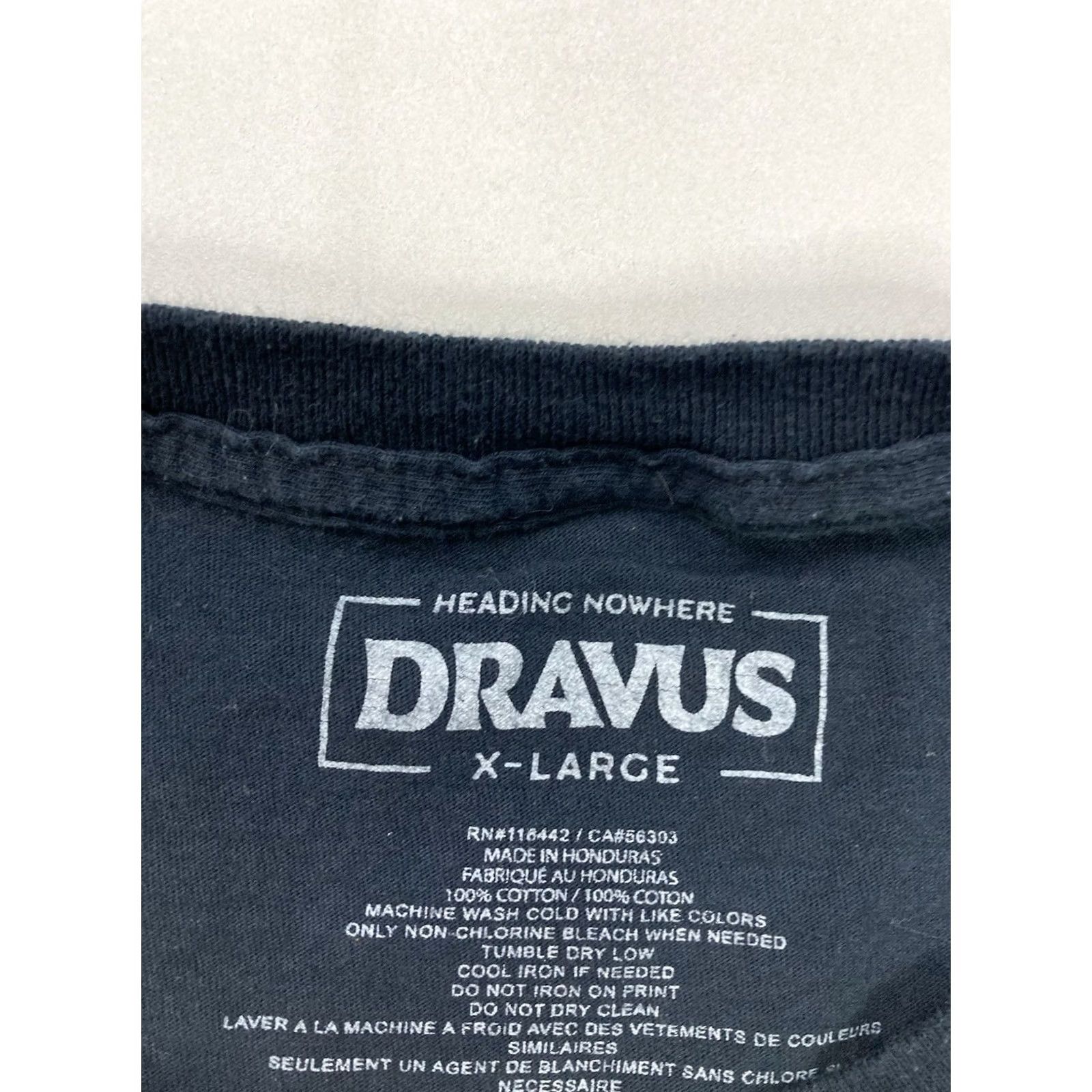 Vintage Dravus Graphic T-shirt Men XL Black Short Sleeve Crew Neck Size US XL / EU 56 / 4 - 3 Thumbnail