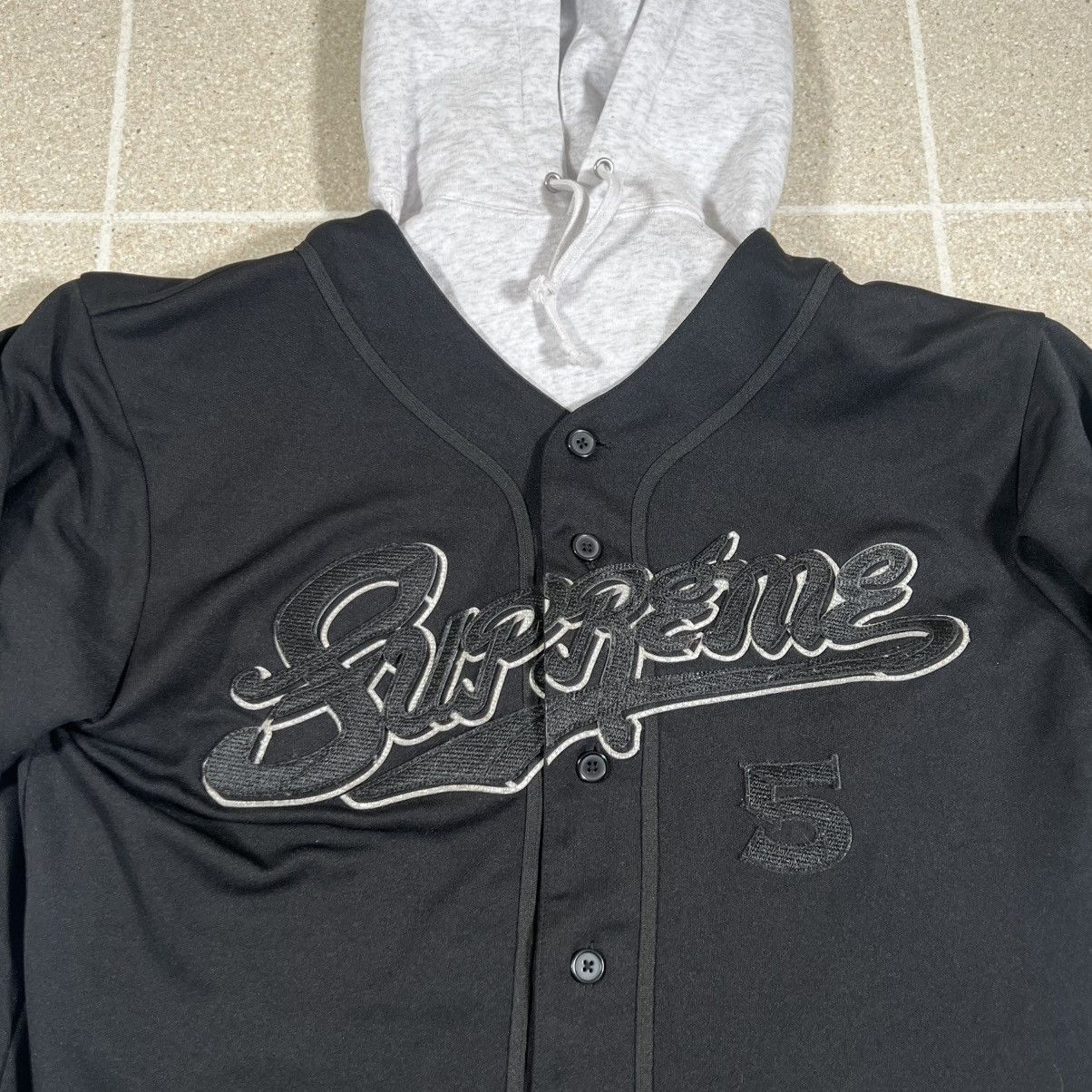 Supreme Supreme Baseball Jersey hooded sweatshirt hoodie Sz S Black Size US S / EU 44-46 / 1 - 2 Thumbnail