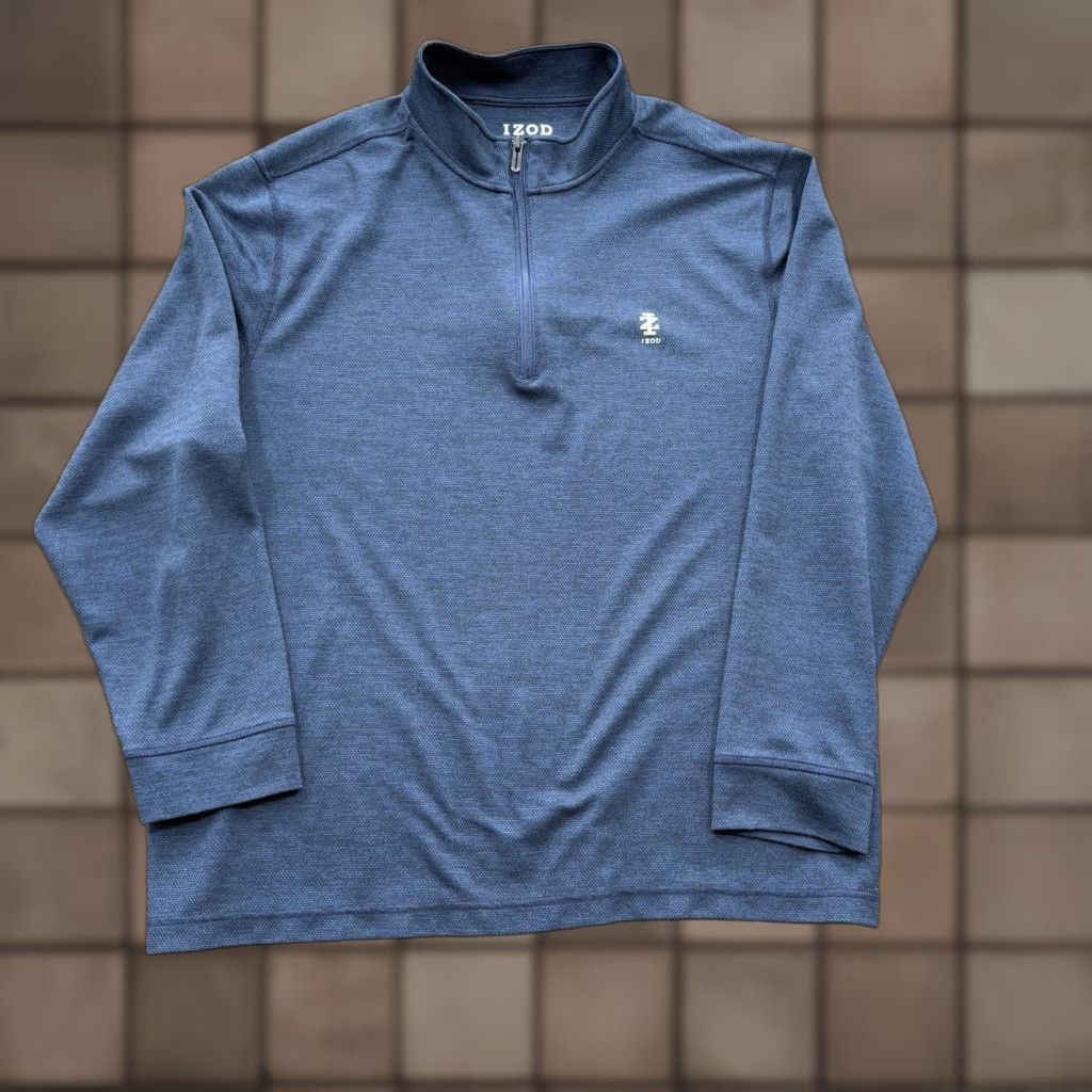 Izod VINTAGE IZOD Golf Pullover Women XL Blue Polyester 1/4 Zip Long Sleeve Golf Preppy Size US XL / EU 56 / 4 - 1 Thumbnail