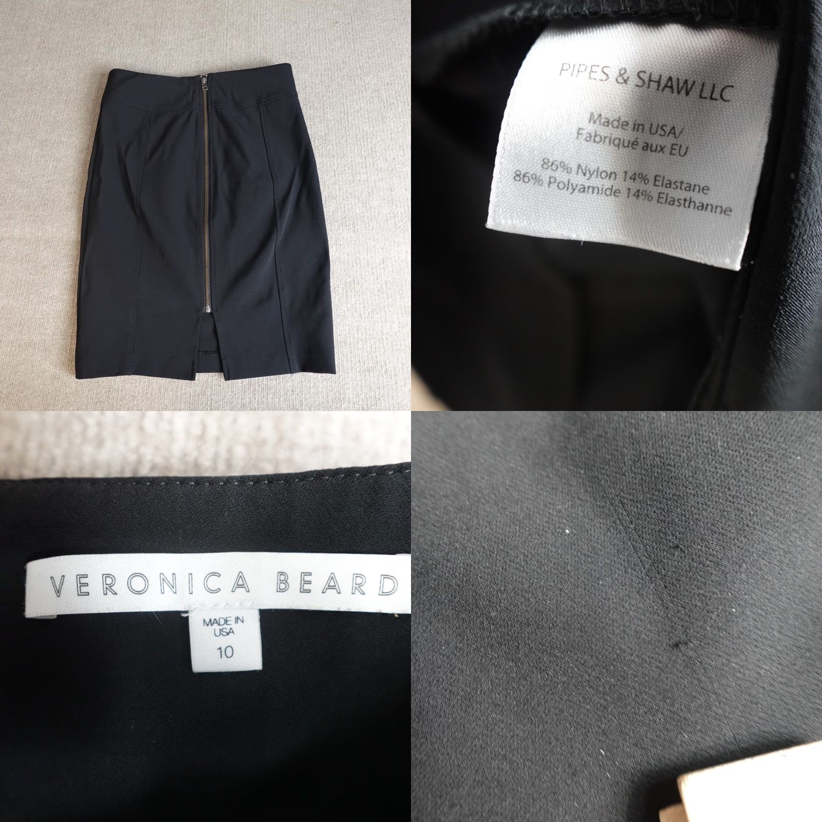Veronica Beard VERONICA BEARD Skirt Womens 10 Black Solid Pencil Pull On Midi Size 32" / US 10 / IT 46 - 8 Thumbnail
