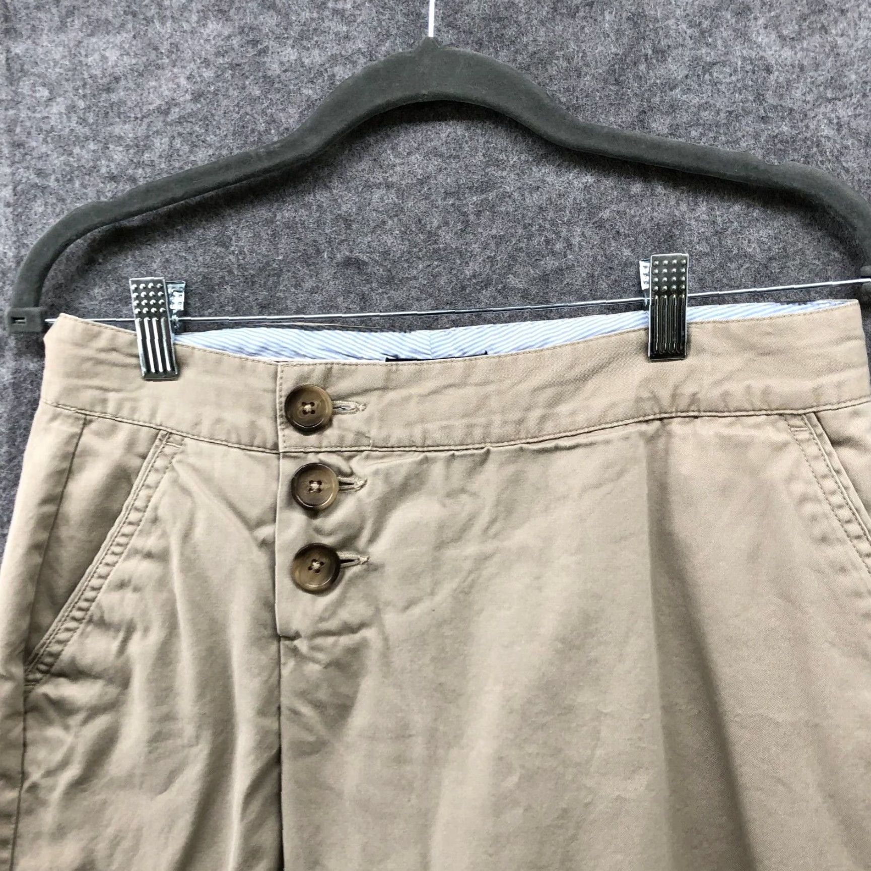 Lands' End Lands' End Mini Skirt Womens 4P Khaki Beige Pleated Preppy Casual Twill Cotton Button Short Skirt Petites Womens 4P Preppy Modern Classiccore Size 27" / US 4 / IT 40 - 3 Thumbnail