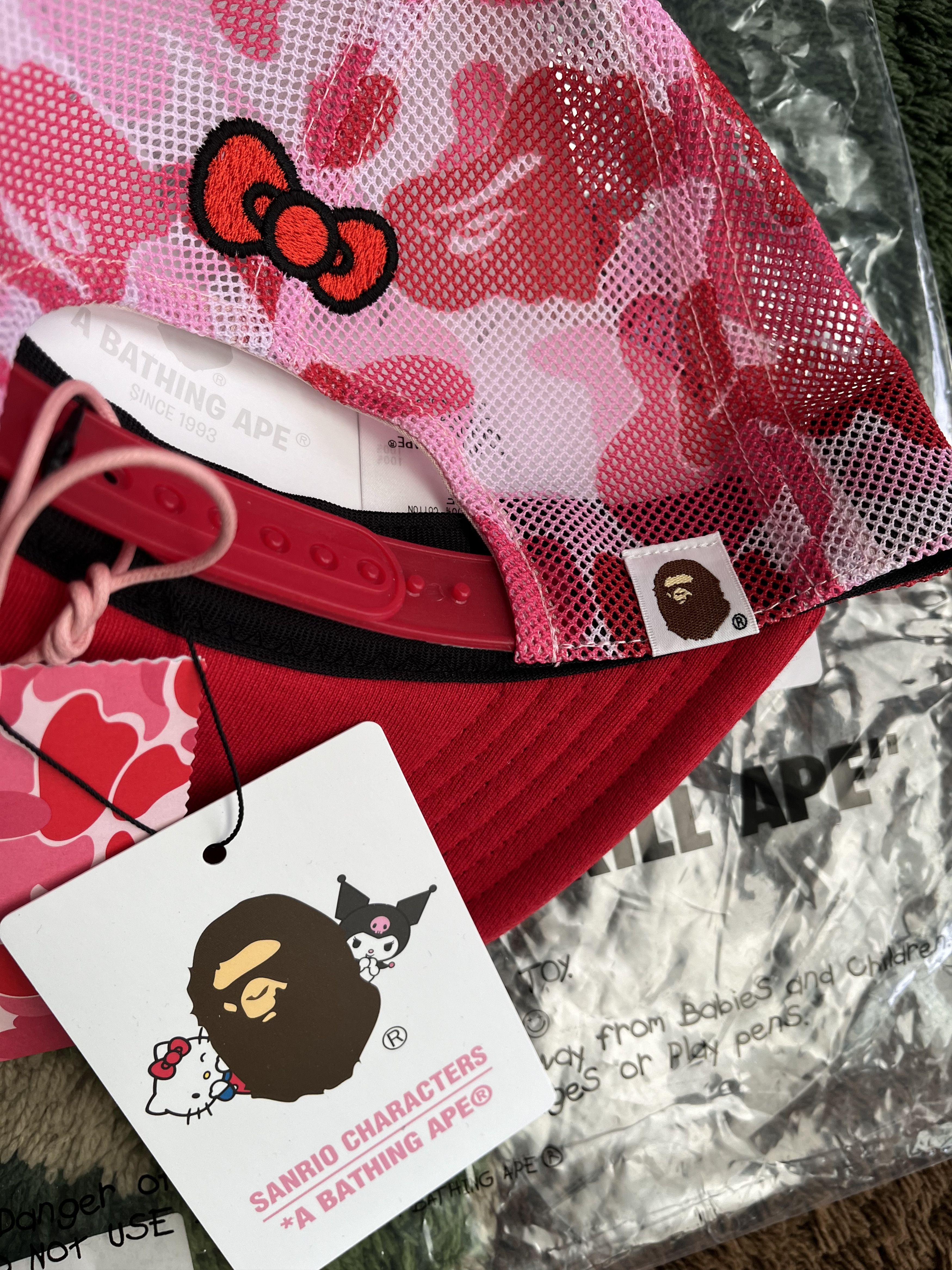 Bape BAPE SANRIO HELLO KITTY APE HEAD ABC CAMO MESH CAP Size ONE SIZE - 6 Thumbnail