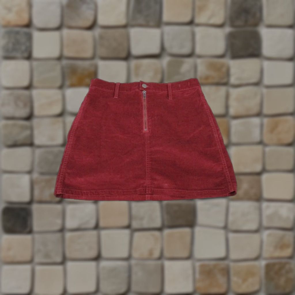 Madewell Madewell Skirt Womens 26 Stretch Denim A-Line Red Velvet Short (Size 26) Womens Skirt Madewell Color Red - 22 Size 26" / US 2 / IT 38 - 1 Thumbnail