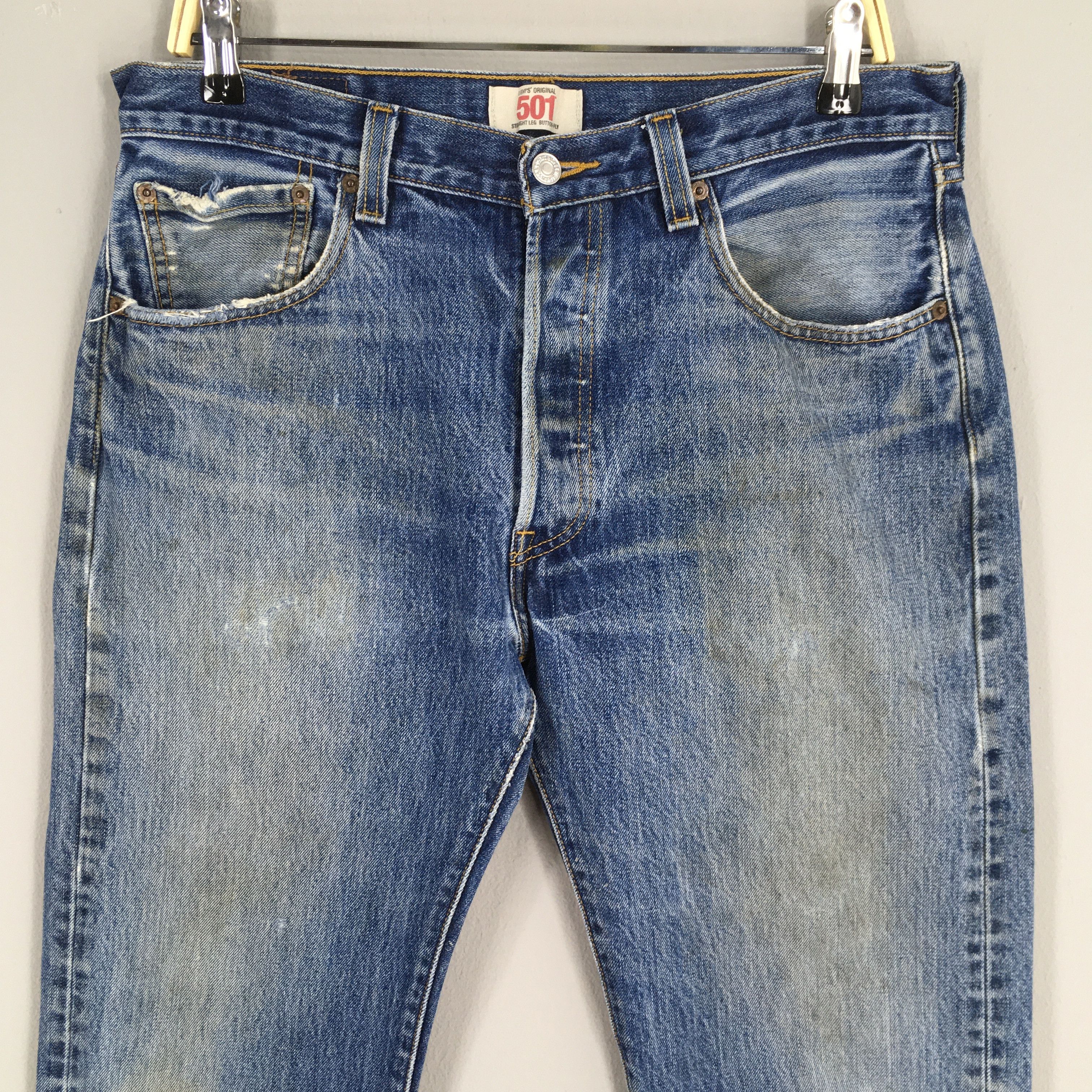 Levi's Size 32x30.5 Vintage 80s Levi's 501 Regular Fit Jeans S1591 Size US 32 / EU 48 - 2 Thumbnail