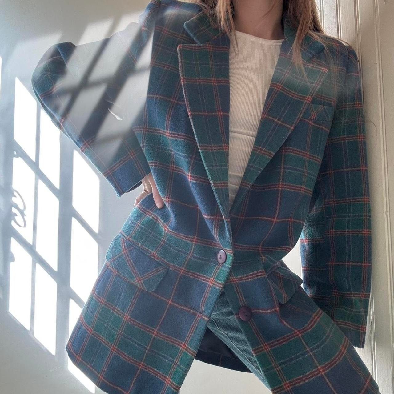Vintage Vintage Signature Expressions Blue Wool Plaid Blazer 12 Size XL / US 12-14 / IT 48-50 - 8 Thumbnail
