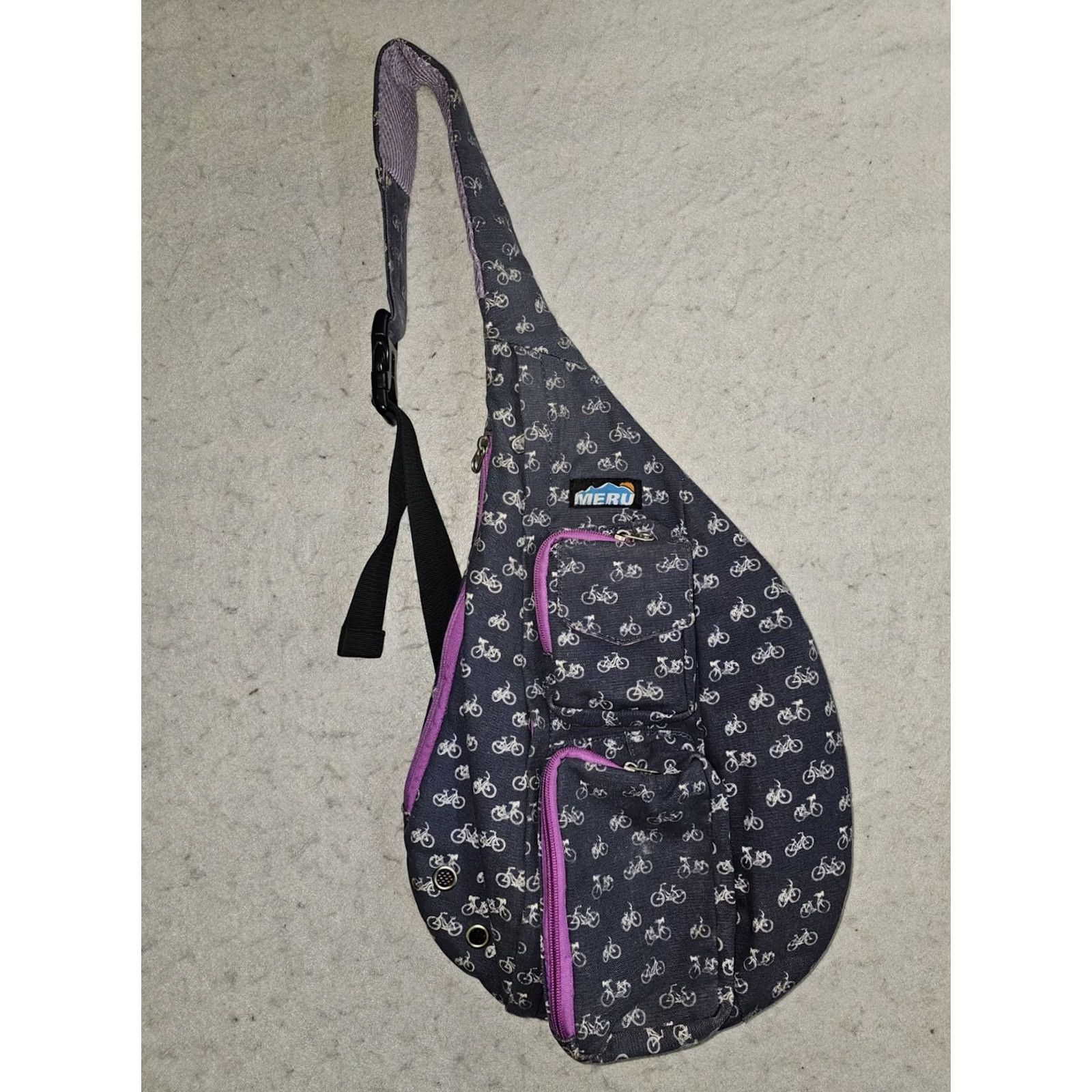 Roper Meru Sling Shoulder Bag Backpack Blue/Pink 3 Pocket Hiking Crossbody Bag Adult Unisex Outdoor Beach Colorful Rope Sling Bag Size ONE SIZE - 2 Thumbnail