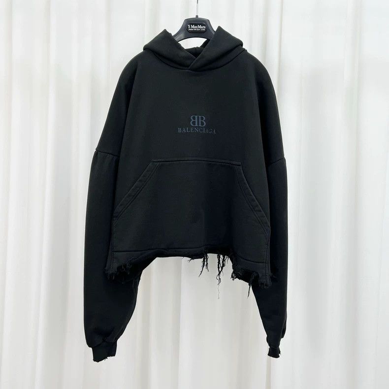 Balenciaga Balenciaga New Embroidered Letter Destroyed Hem Hoodie Size US M / EU 48-50 / 2 - 1 Thumbnail