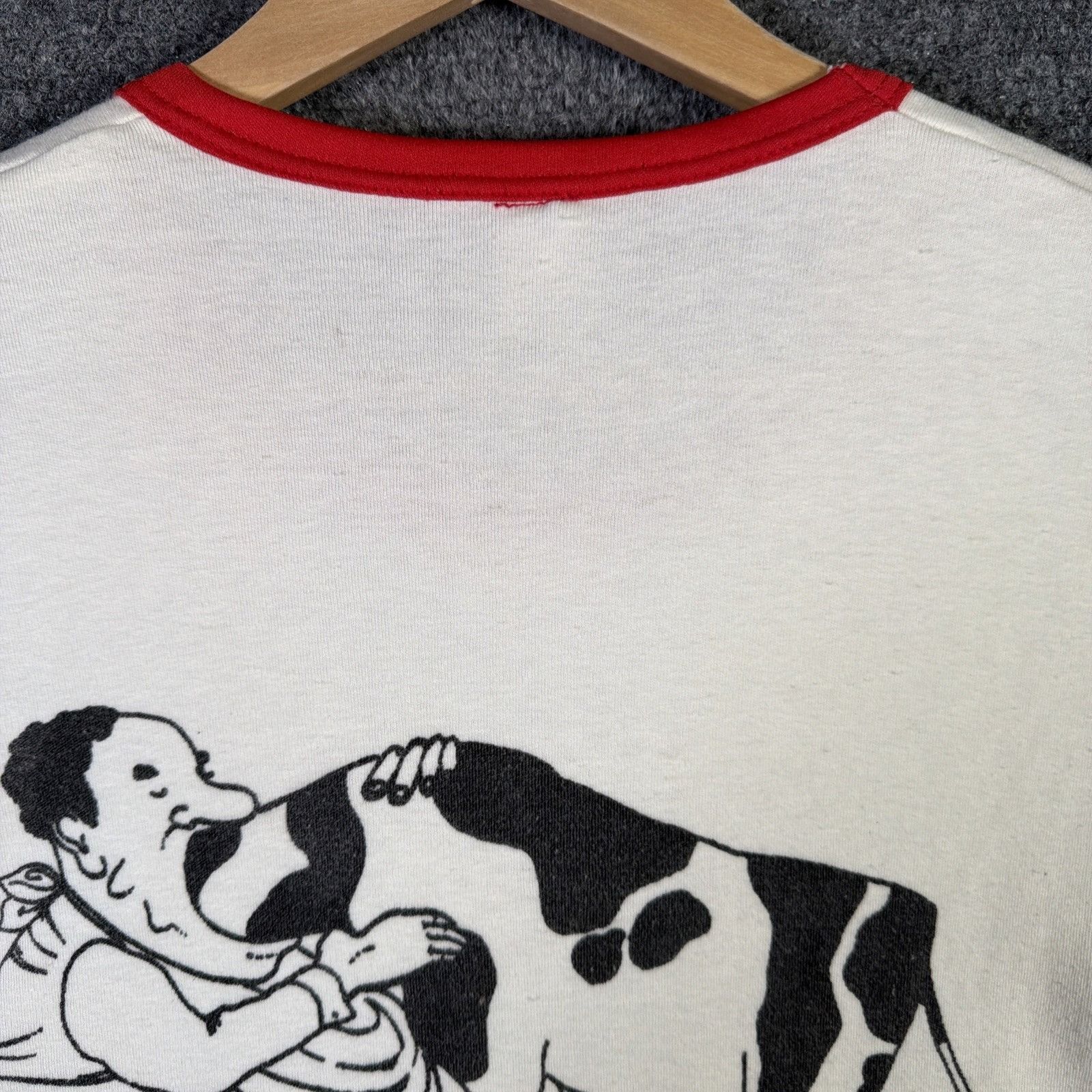Vintage True Vintage Shirt Large White 60s Nairobi Meat Cow Ringer Size US L / EU 52-54 / 3 - 8 Thumbnail