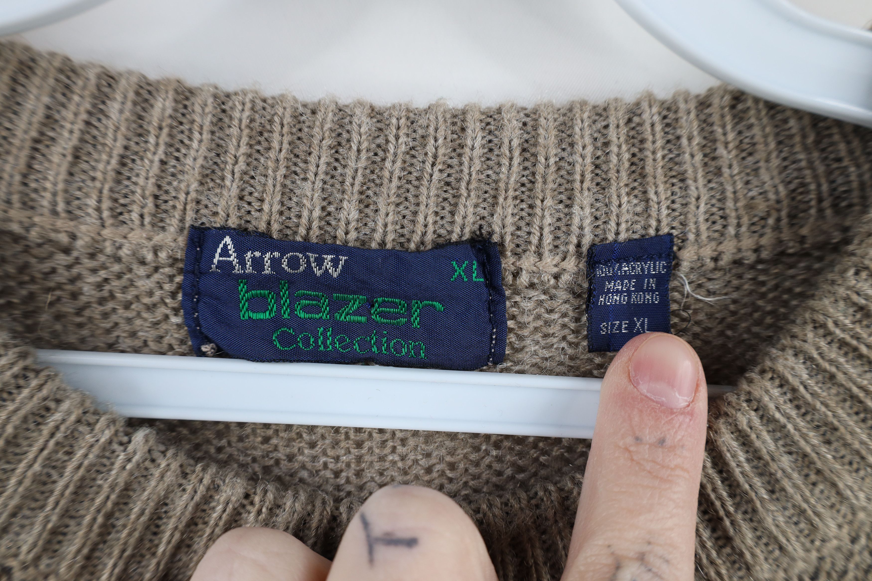 Vintage Vintage 70s Streetwear Crewneck Sweater Oatmeal Brown Size US XL / EU 56 / 4 - 6 Thumbnail