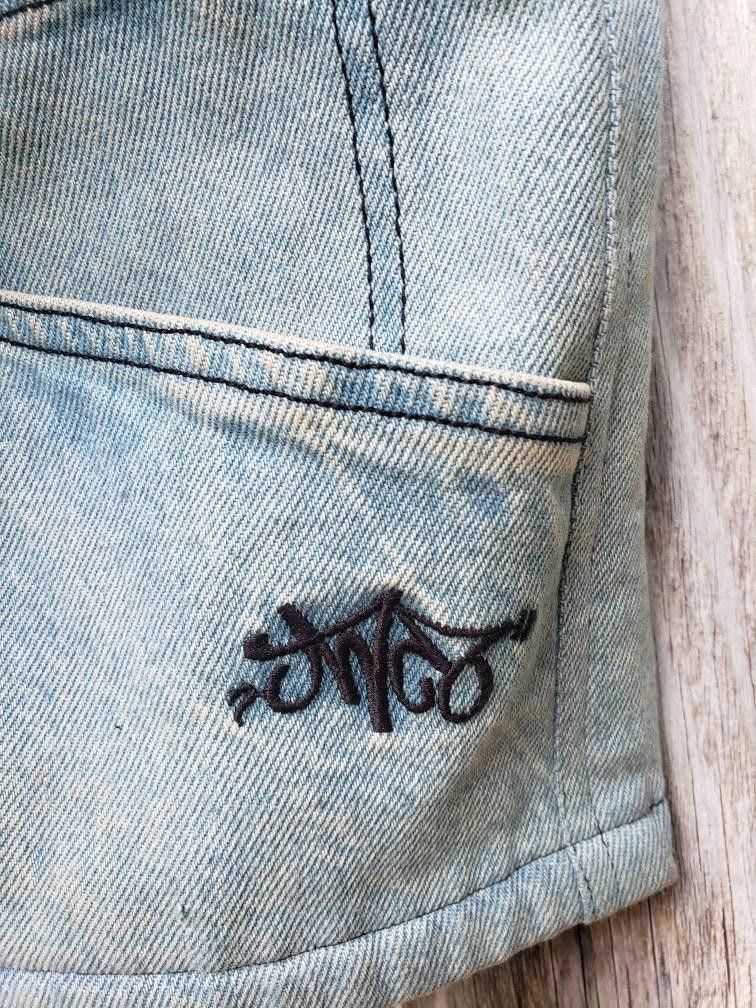 Designer RARE 90s Vintage JNCO Denim Vest Custom Patches 100% Cotton Size L / US 10 / IT 46 - 5 Thumbnail