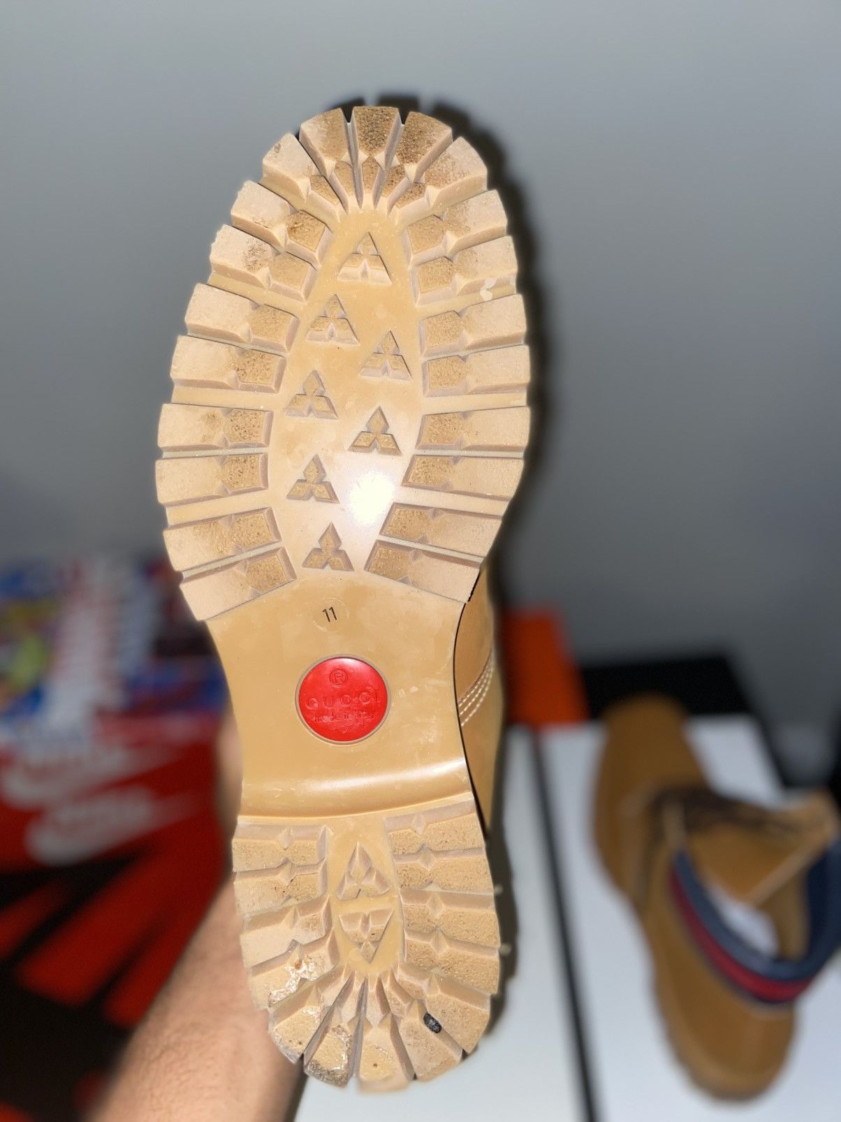 Gucci Gucci Tan Leather Hiking / Work Boots Size US 11 / EU 44 - 8 Thumbnail