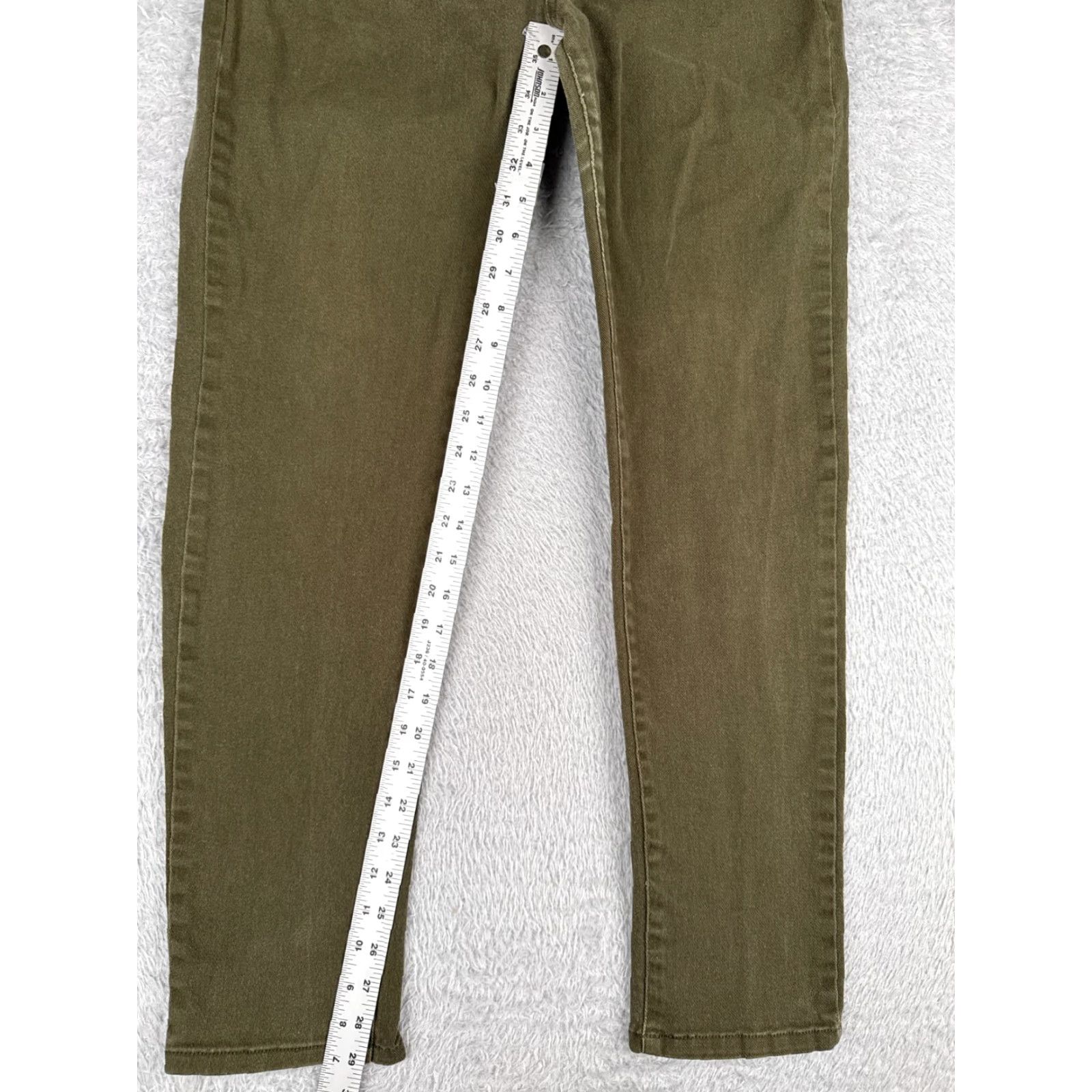 Imperial Emperial Jeans Juniors 13 Womens Green Low Rise Medium Wash Denim 33x29 5-Pocket Logo Distressed Stretch Size 34" / US 12 / IT 48 - 7 Thumbnail