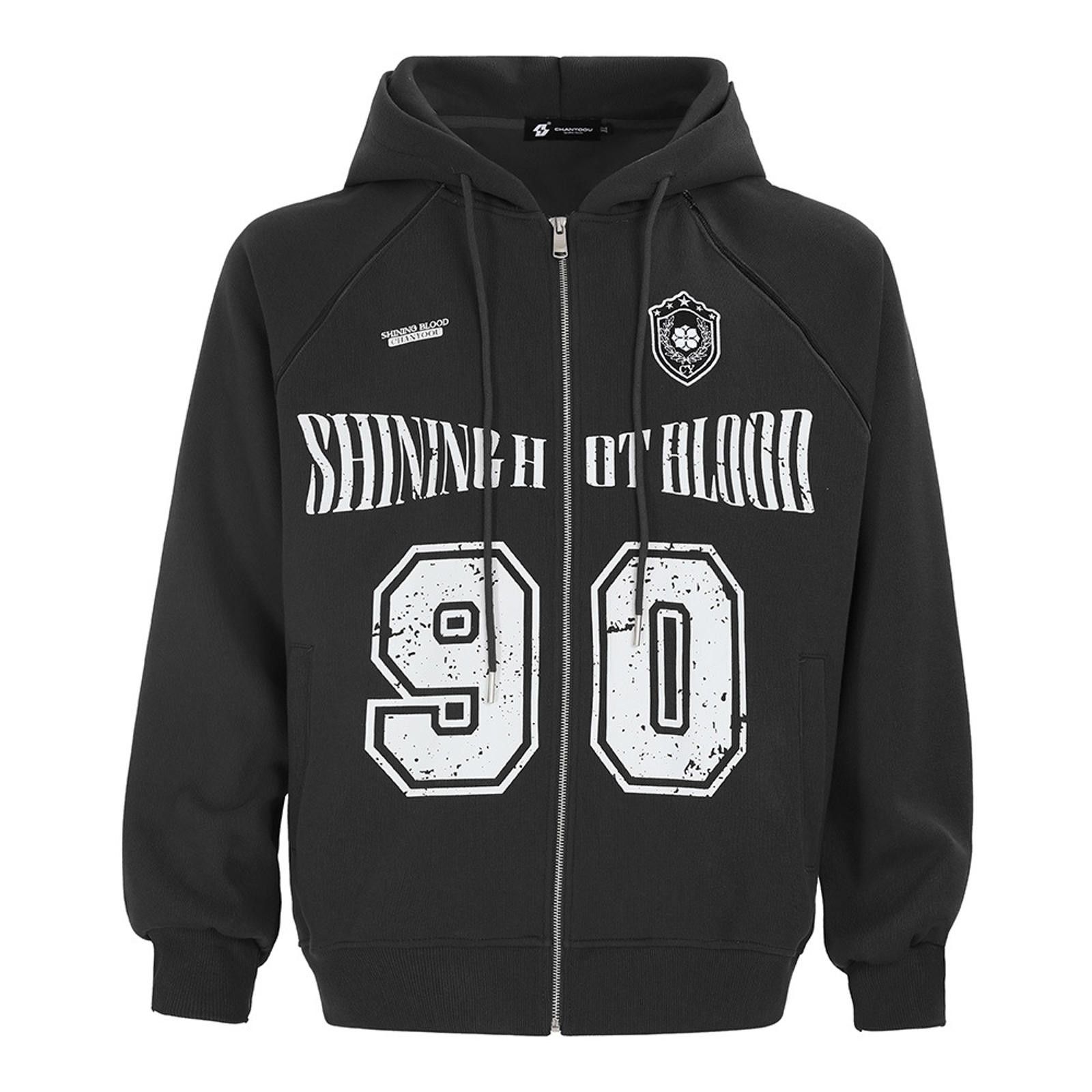 Shining Blood 90 Graphic Zip-Up Hoodie
