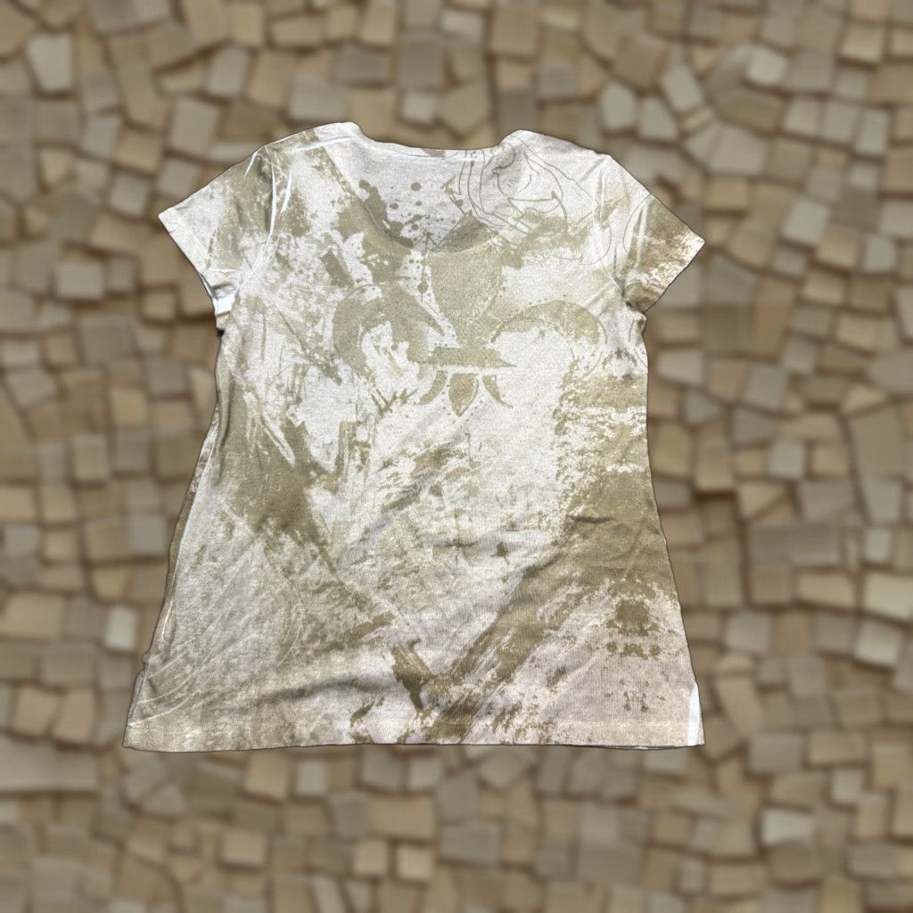 Gloverall Mudd Shirt XL T-Shirt, Brown White Gold Allover Print, Womens, Regular, Casual, Basic, Tees Size XL / US 12-14 / IT 48-50 - 1 Thumbnail