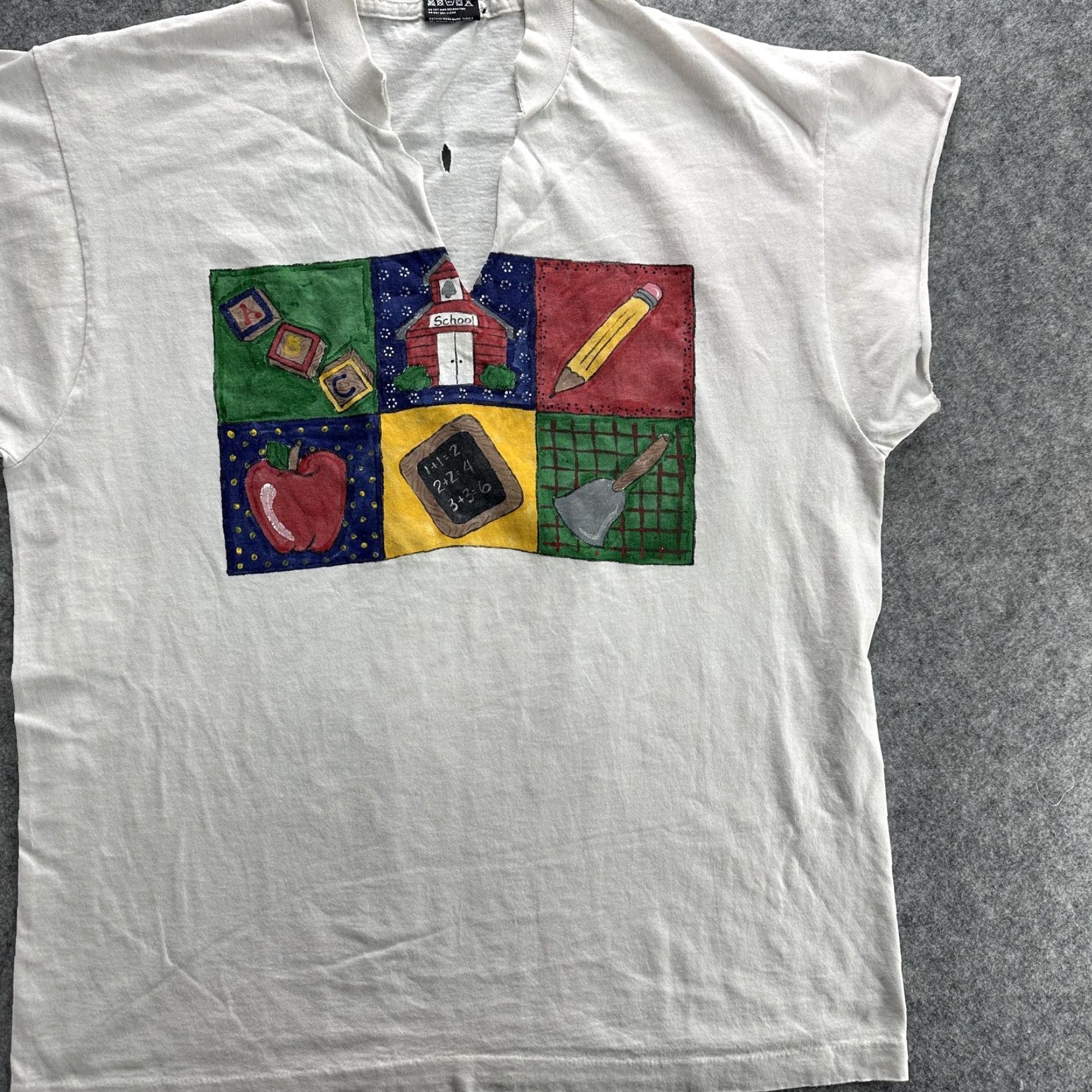 Vintage VINTAGE Screen Stars Shirt Mens XL White School Teacher Graphic 90s Made USA Size US XL / EU 56 / 4 - 3 Thumbnail