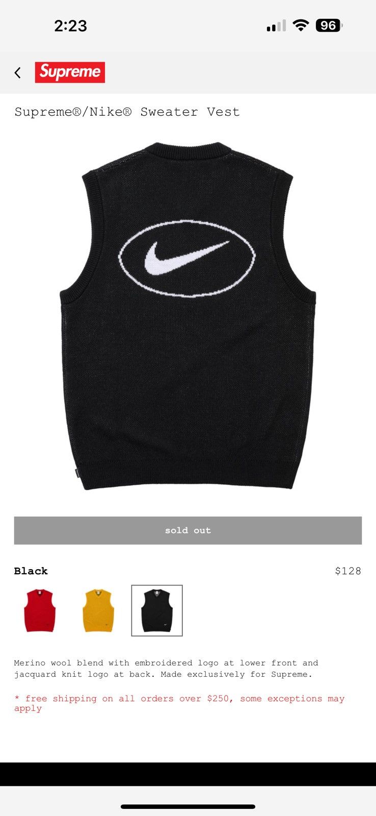 Supreme x Nike Vest Black – Cruizer Vintage