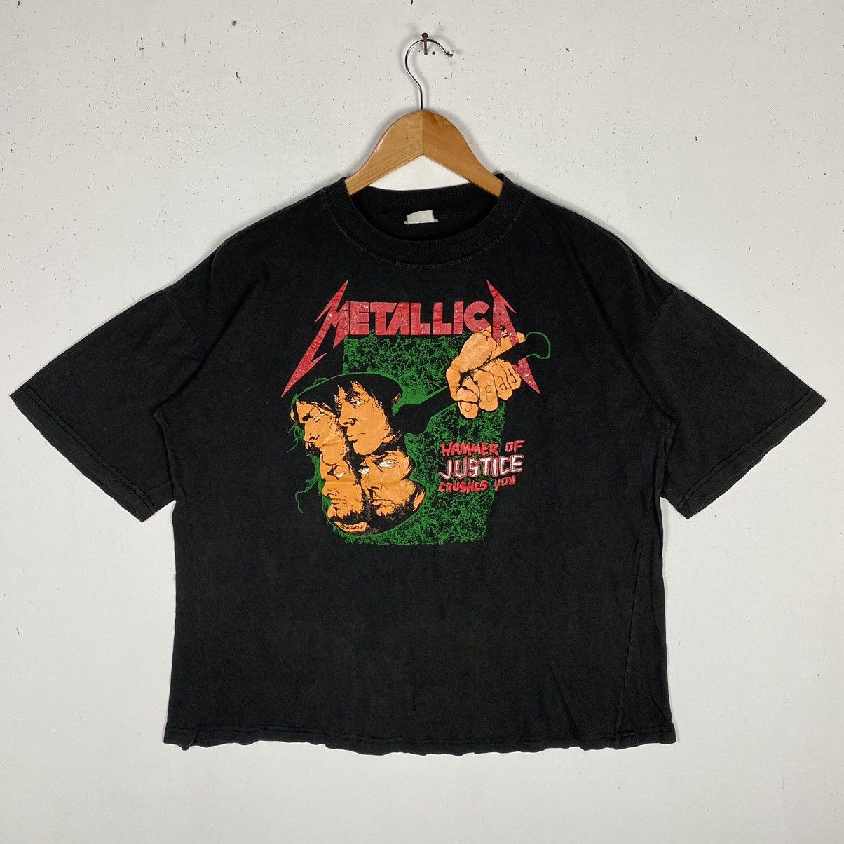 Band Tees × Metallica × Vintage Vintage 90's METALLICA Euro Graphic Band Distressed Tee Size US L / EU 52-54 / 3 - 2 Thumbnail