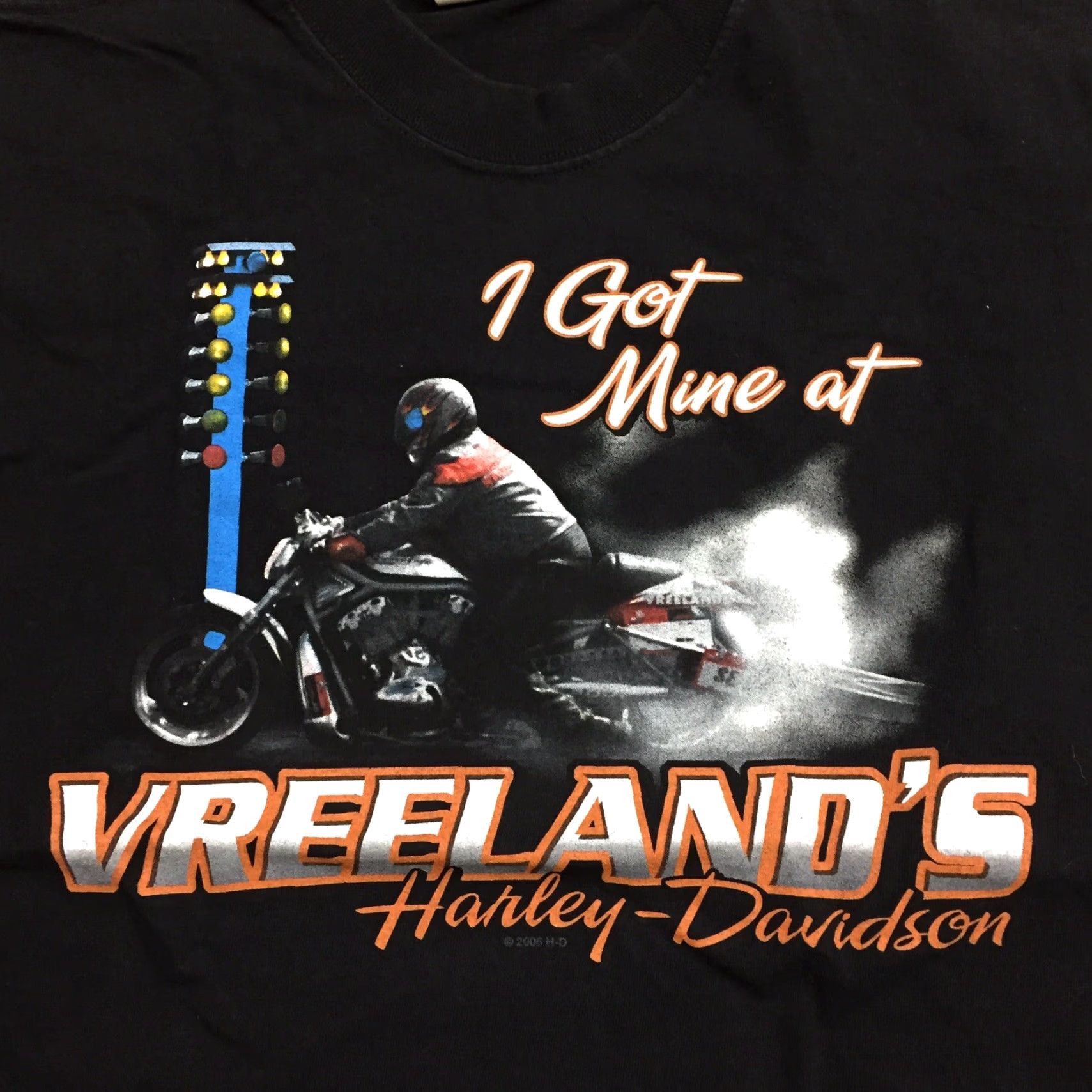 Harley Davidson Harley-Davidson Shirt Mens M Double-Sided Crew Neck USA Made In USA Black Cotton T-Shirt Size US M / EU 48-50 / 2 - 5 Thumbnail