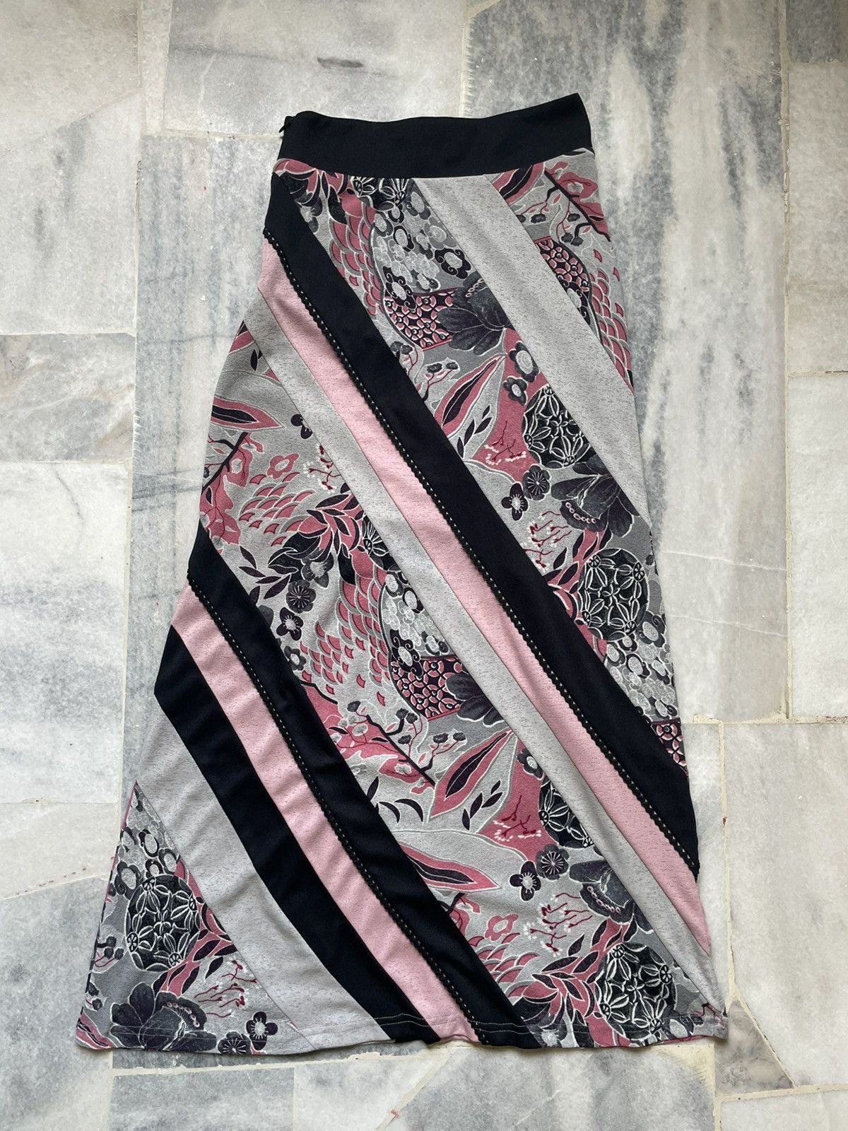 If Six Was Nine Vintage Ozz On Oriental Design Mesh Skirt Size 25" / US 0 / IT 36 - 2 Thumbnail
