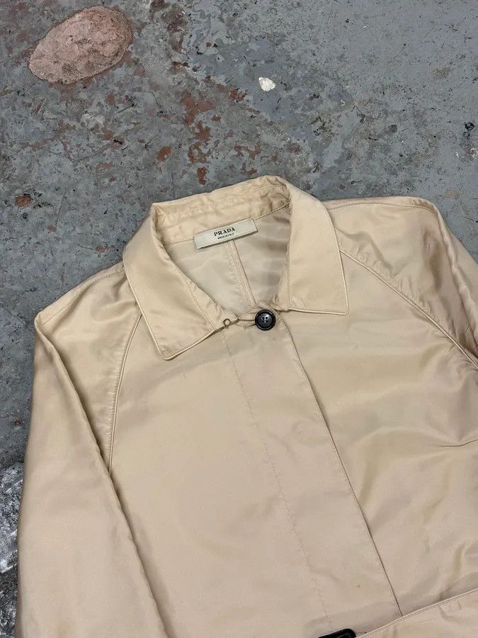 Designer × Prada × Vintage 2000s Prada Beige Belted Trench Jacket Size M / US 6-8 / IT 42-44 - 3 Thumbnail