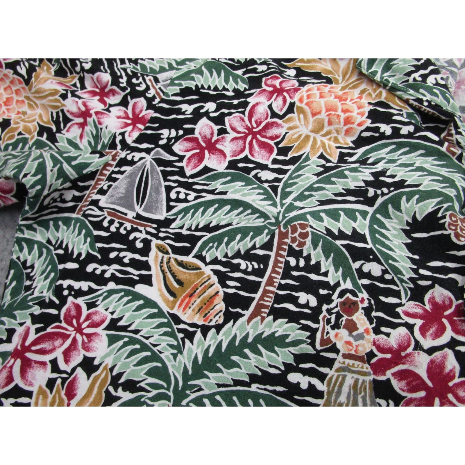 Vintage VINTAGE Cooke Street Hawaiian Shirt Men XL Black Floral Tropical Beach Made USA III Size US XL / EU 56 / 4 - 5 Thumbnail