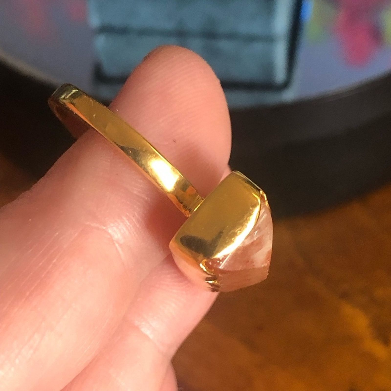Jewelry Handcrafted 18kt 925 vermeil strawberry quartz ring 8.5 Size ONE SIZE - 10 Thumbnail