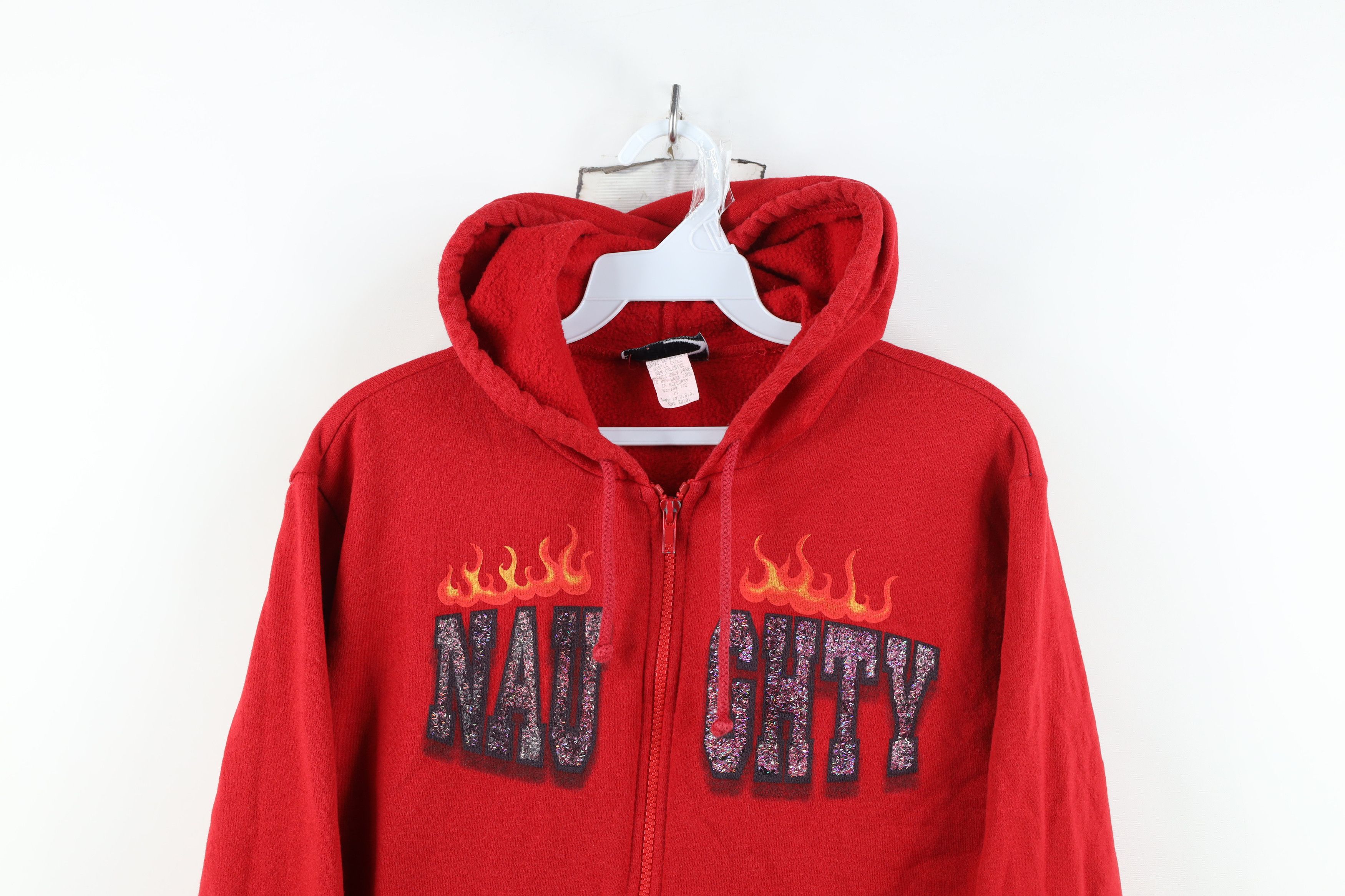 Vintage Vintage 90s Y2K Babydoll Naughty Fire Flames Zip Hoodie USA Size M / US 6-8 / IT 42-44 - 2 Thumbnail