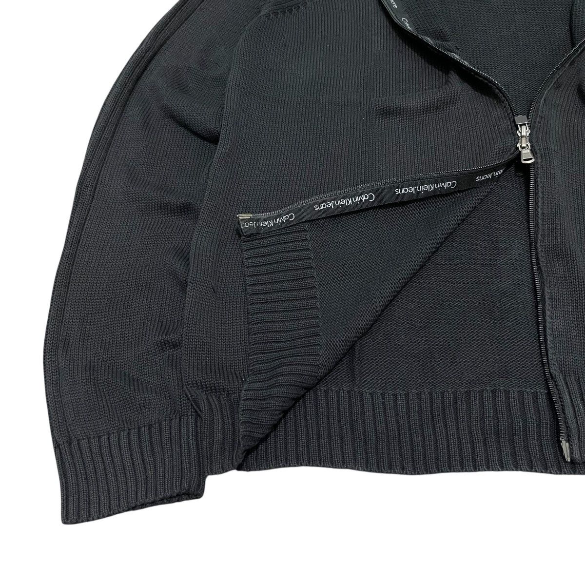 Calvin Klein Full Zip Cable Knit Black Sweater Lgb Style Ifsix Size US XL / EU 56 / 4 - 6 Thumbnail