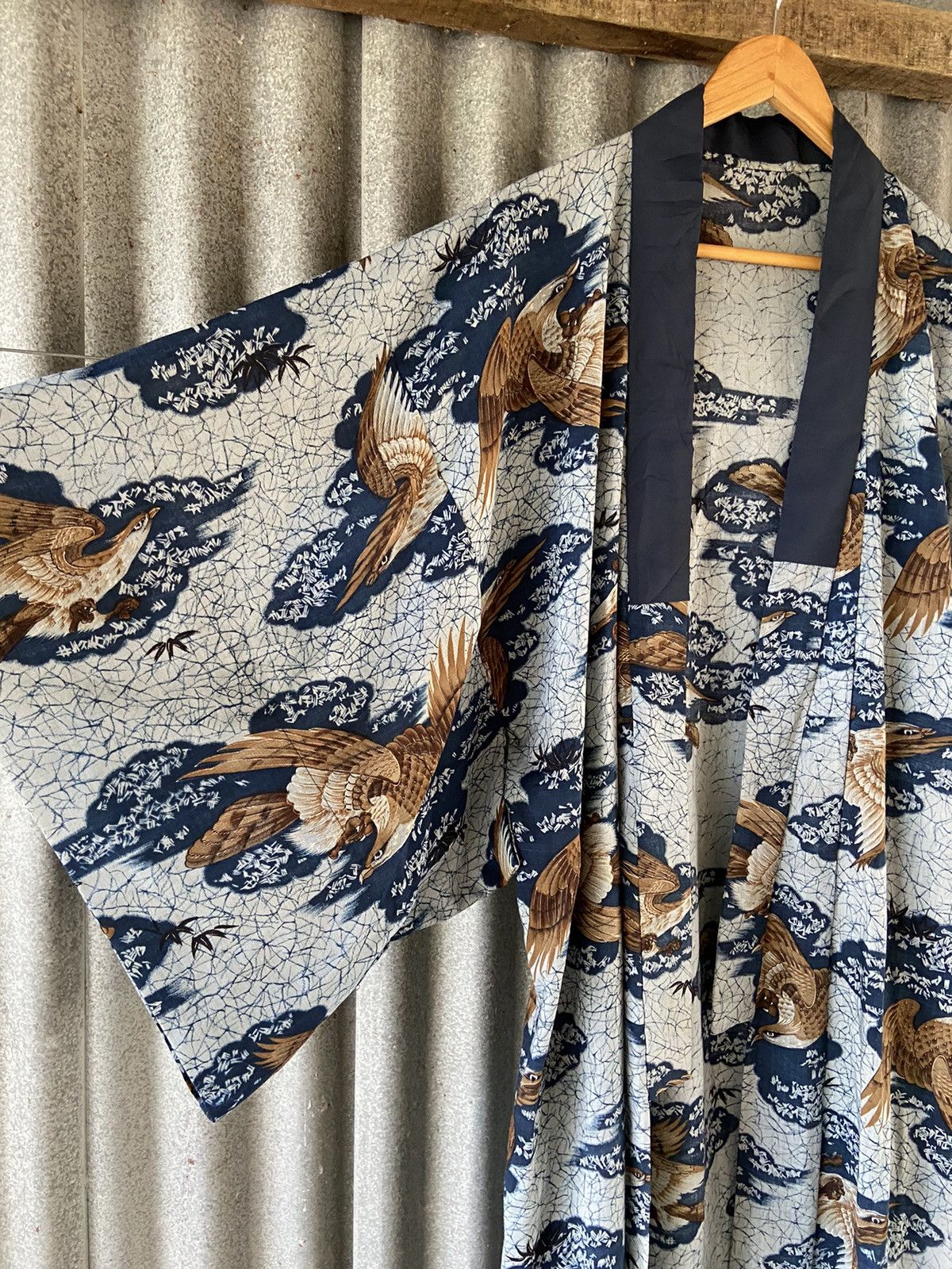 Komono Vintage Japanese Kimono Eagles Mountain Landscape Size US L / EU 52-54 / 3 - 4 Thumbnail
