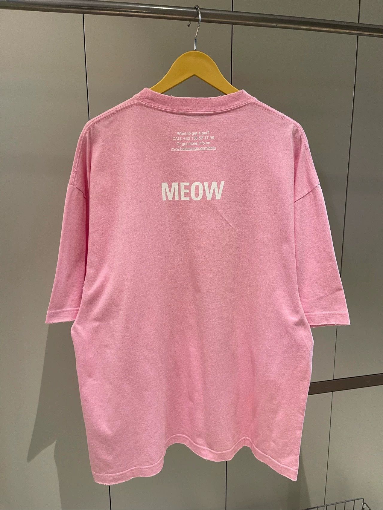 Balenciaga Balenciaga Pink Cat Pattern Animal Short Sleeve-2508 Size US S / EU 44-46 / 1 - 2 Thumbnail
