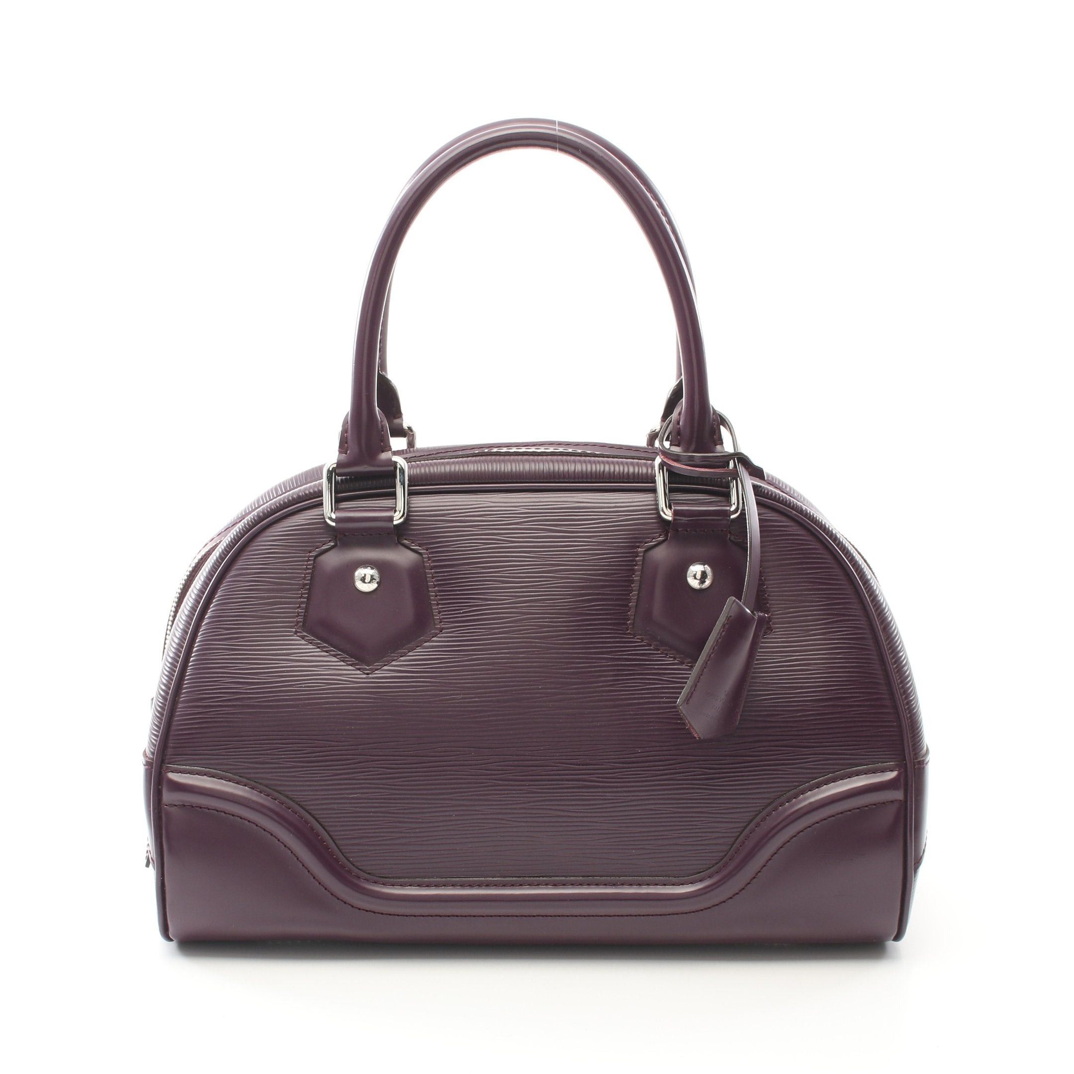 Louis Vuitton Louis Vuitton Bowling Montaigne Pm Epi Cassis Handbag Leather Dark Purple Size ONE SIZE - 1 Thumbnail