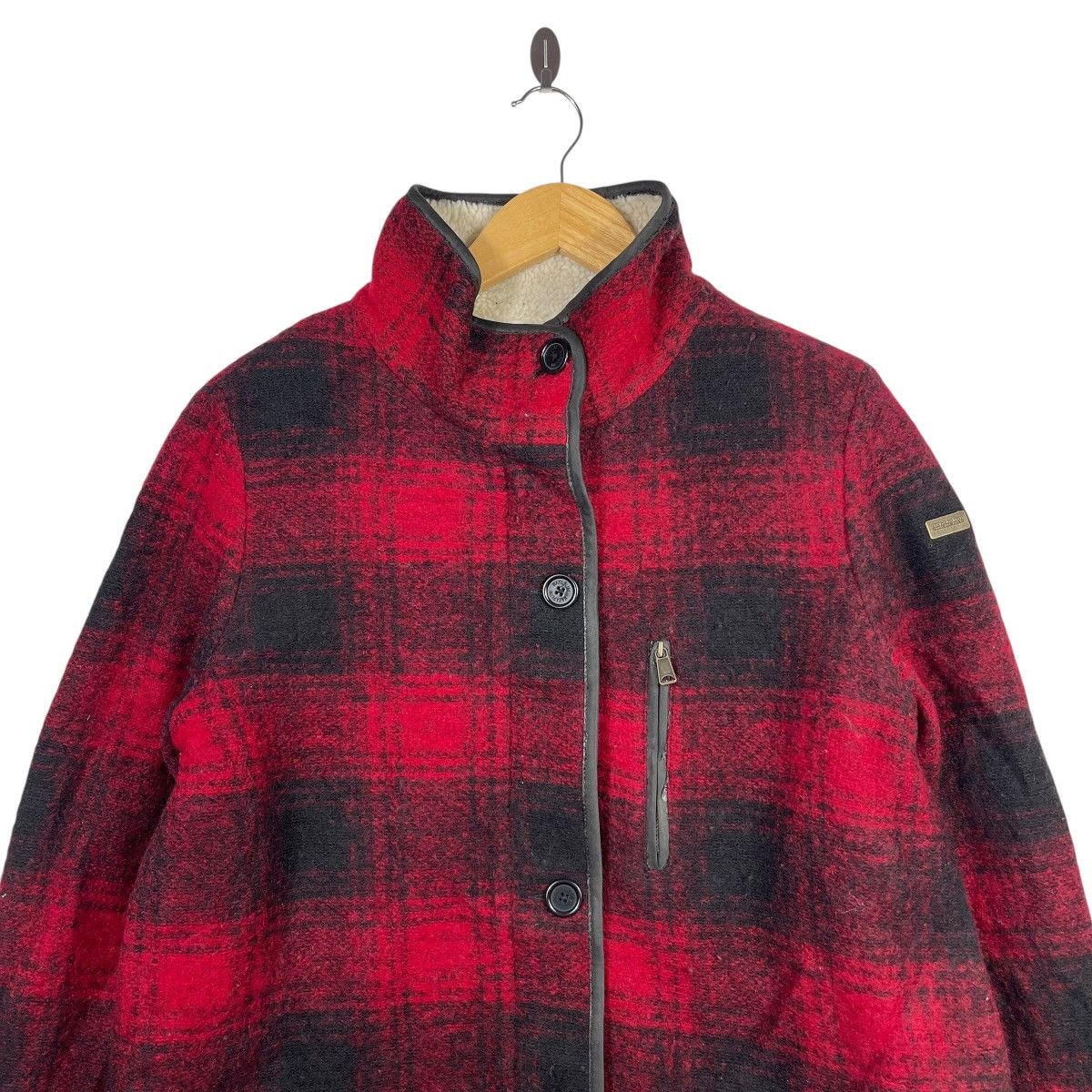 Napapijri Napapijri Red Black Buffalo Plaid Wool Blend Sherpa Lined Size US M / EU 48-50 / 2 - 2 Thumbnail