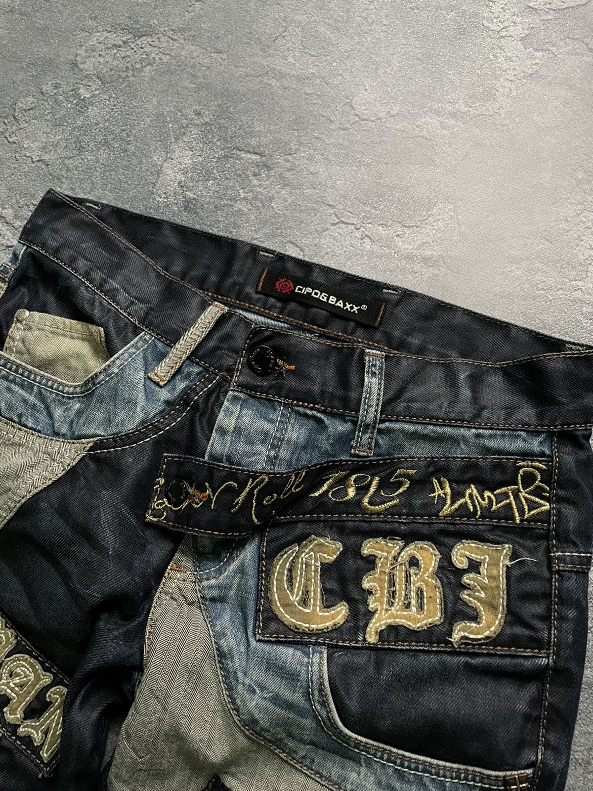 Japanese Brand Cipo & Baxx Vintage Archival Y2k Rap Big Logo Opium Jeans Size US 30 / EU 46 - 4 Thumbnail