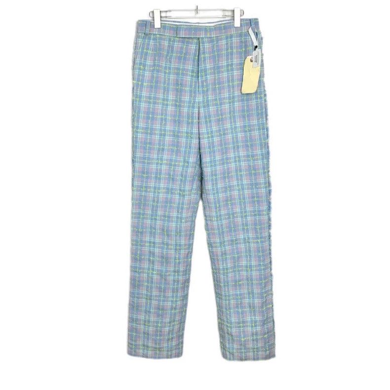 Thom Browne Thom Browne Plaid Design Casual Pants Blue - dmc Size US 26 / EU 42 - 1 Thumbnail