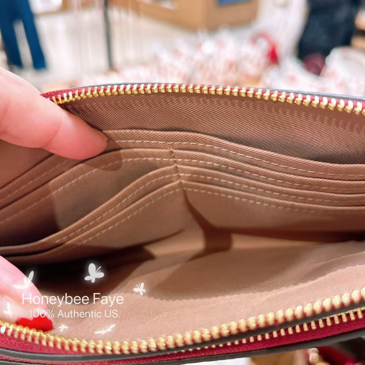 Coach 🍒 Double Zip Wallet In Signature Canvas With Cherry CZ763 Size ONE SIZE - 4 Thumbnail