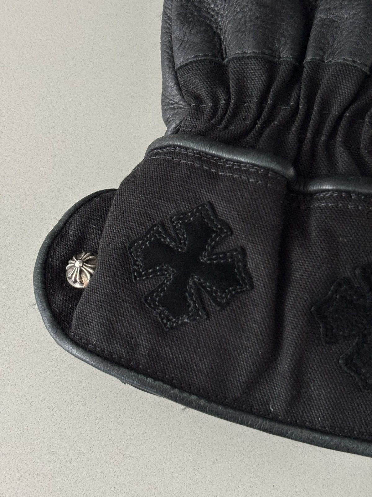Chrome Hearts Chrome Hearts Plus Patch Leather Moto Gloves Size ONE SIZE - 4 Thumbnail