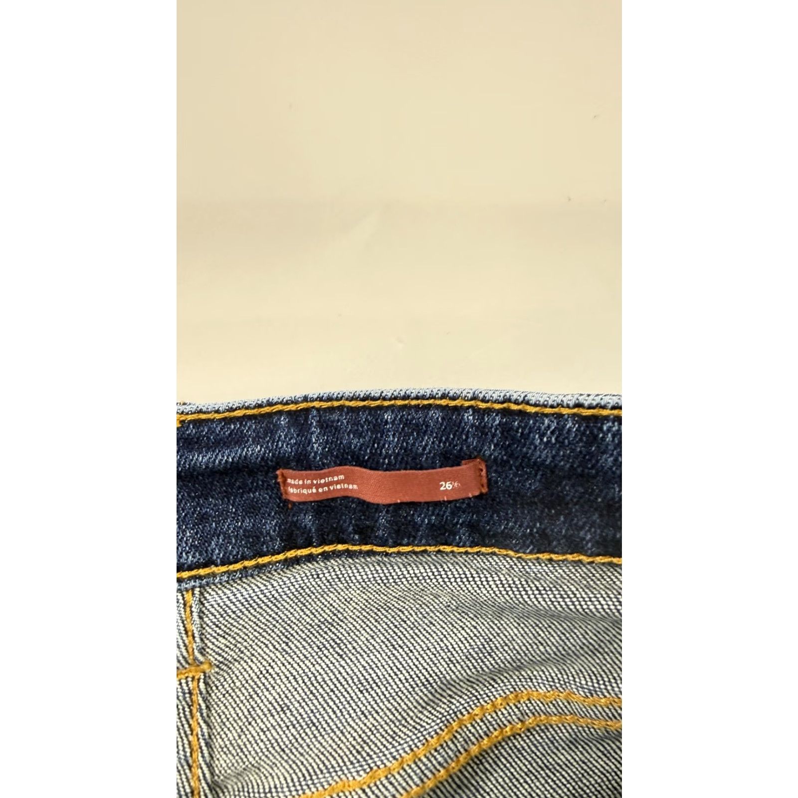 Vintage Pilcro Anthropologie Jeans Womens 26 Blue The Cigarette Slim Straight Denim Raw Hem Stretch Size 26" / US 2 / IT 38 - 5 Thumbnail