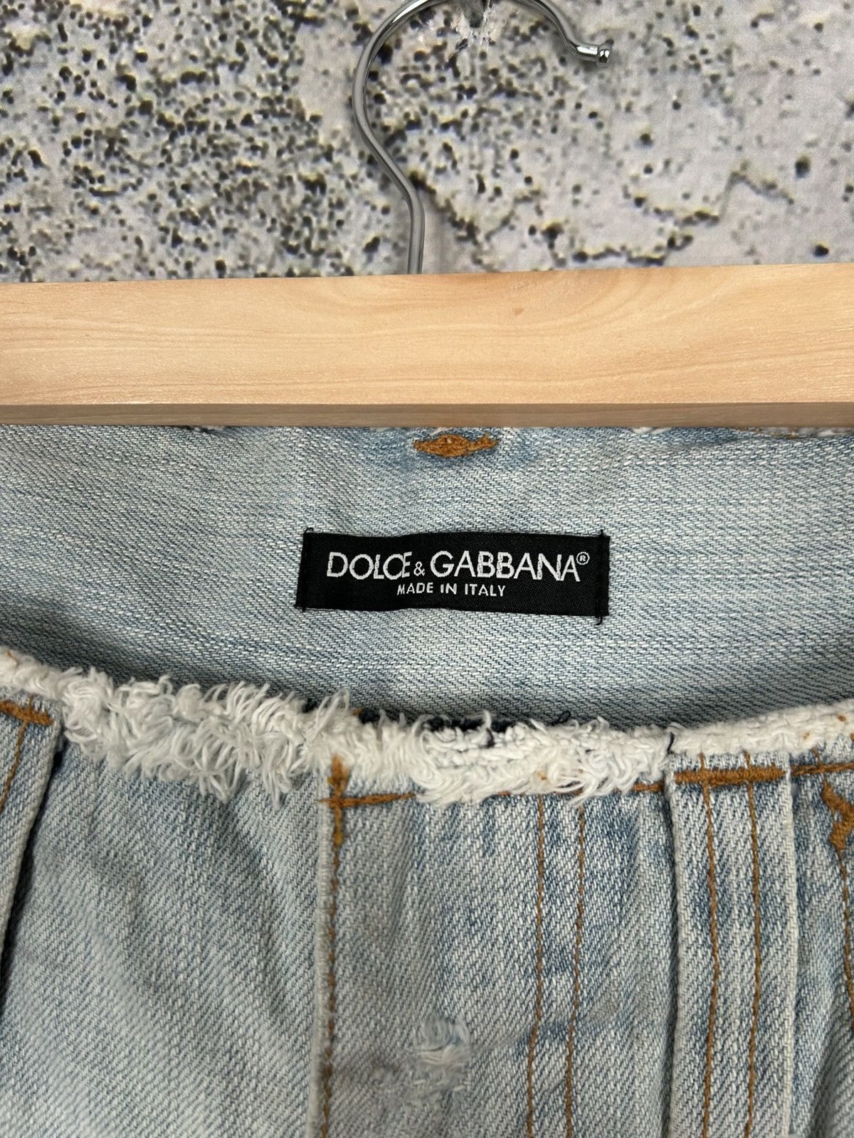 Designer Vintage Dolce & Gabbana Distressed Flowers Denim Avant Garde Size 30" / US 8 / IT 44 - 8 Thumbnail