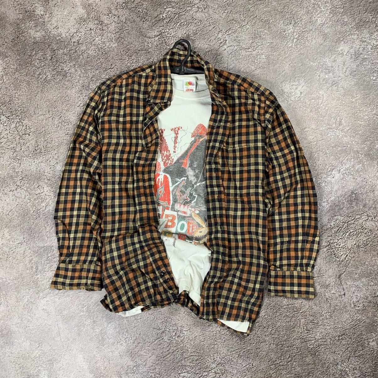 Vintage Vintage 90s Checkered Chore Coat Grunge Workwear Tan Faded L Size US L / EU 52-54 / 3 - 1 Thumbnail