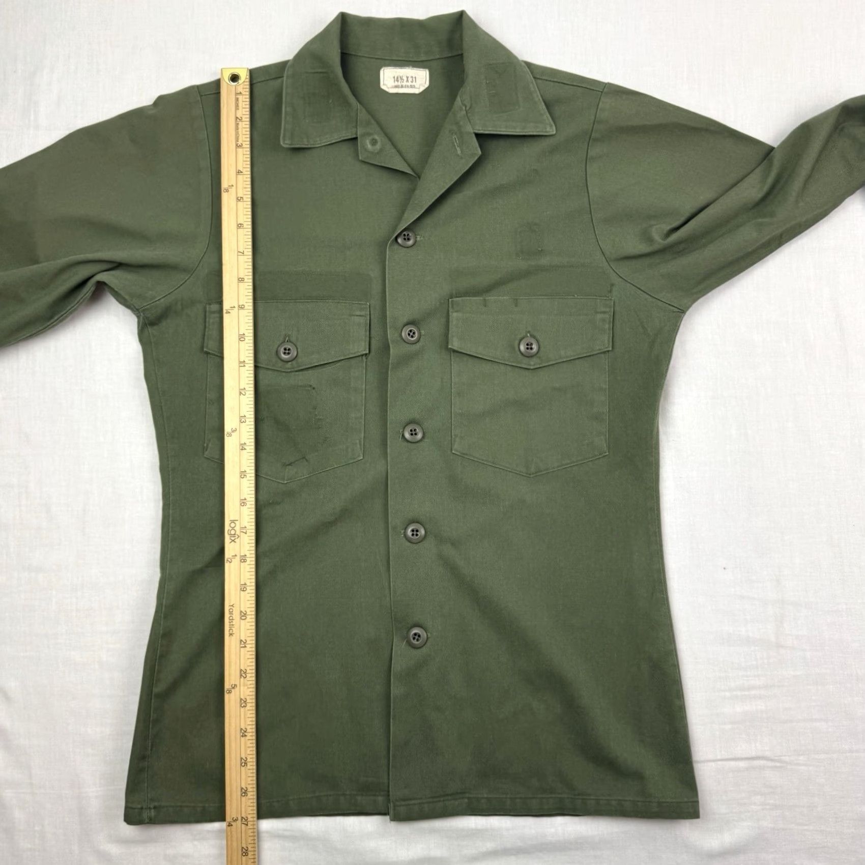 Vintage VINTAGE Army Button-Up Shirt Adults Small Green 80s Military USA Shirt Mens Button-Up Size US S / EU 44-46 / 1 - 7 Thumbnail