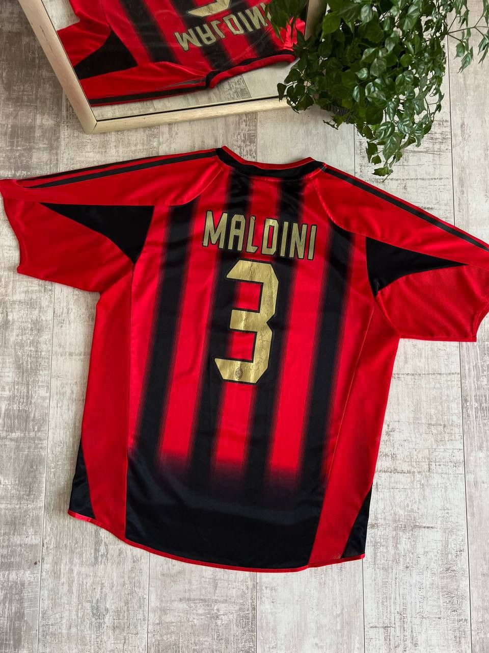 Adidas × Vintage Adidas AC Milan 04/05 Football Shirt #3 Maldini Jersey Size US L / EU 52-54 / 3 - 5 Thumbnail