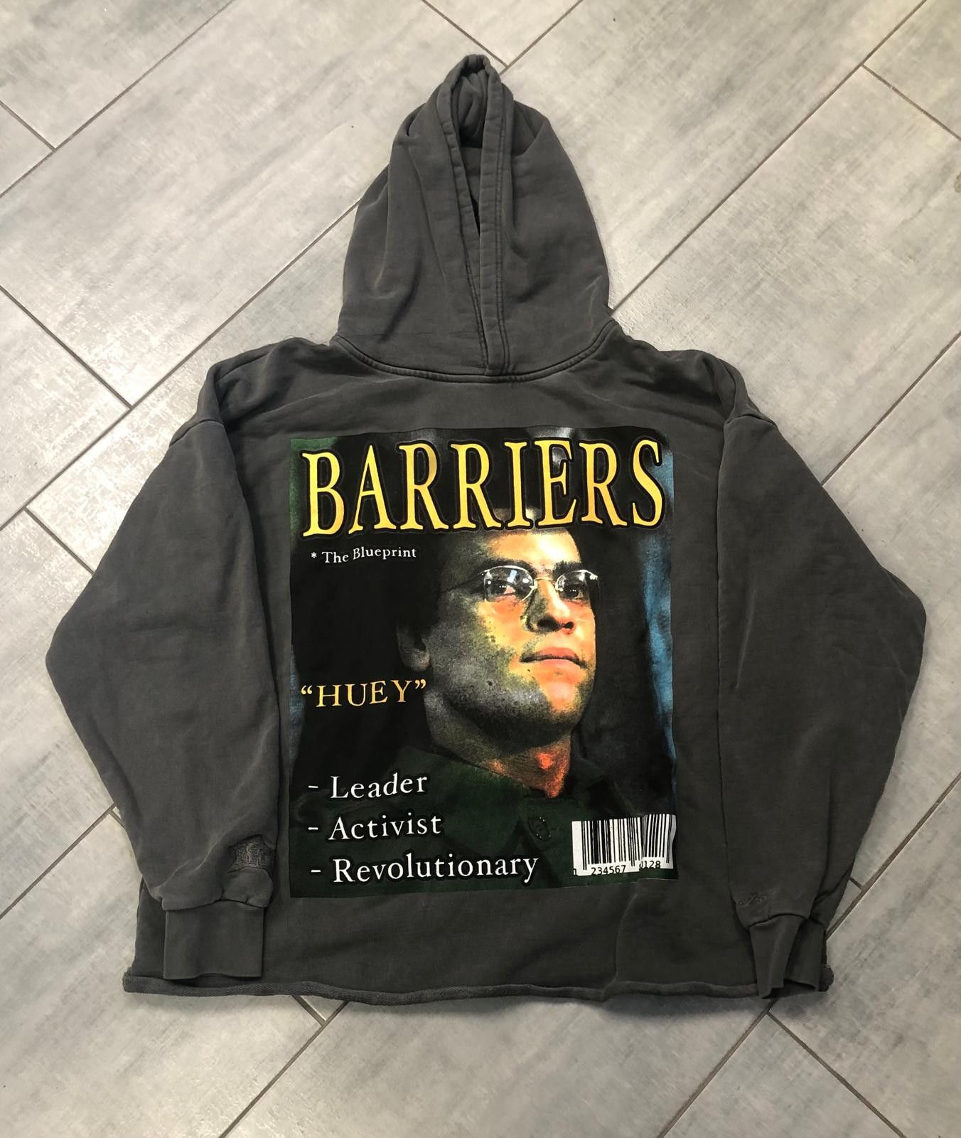 image of Barriers Huey P. Newton Hoodie Size Xxl in Grey, Men's