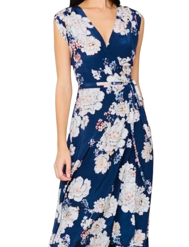 image of Yumi Kim Prince Street Silk Wrap Dress New in Blue, Women's (Size Medium)