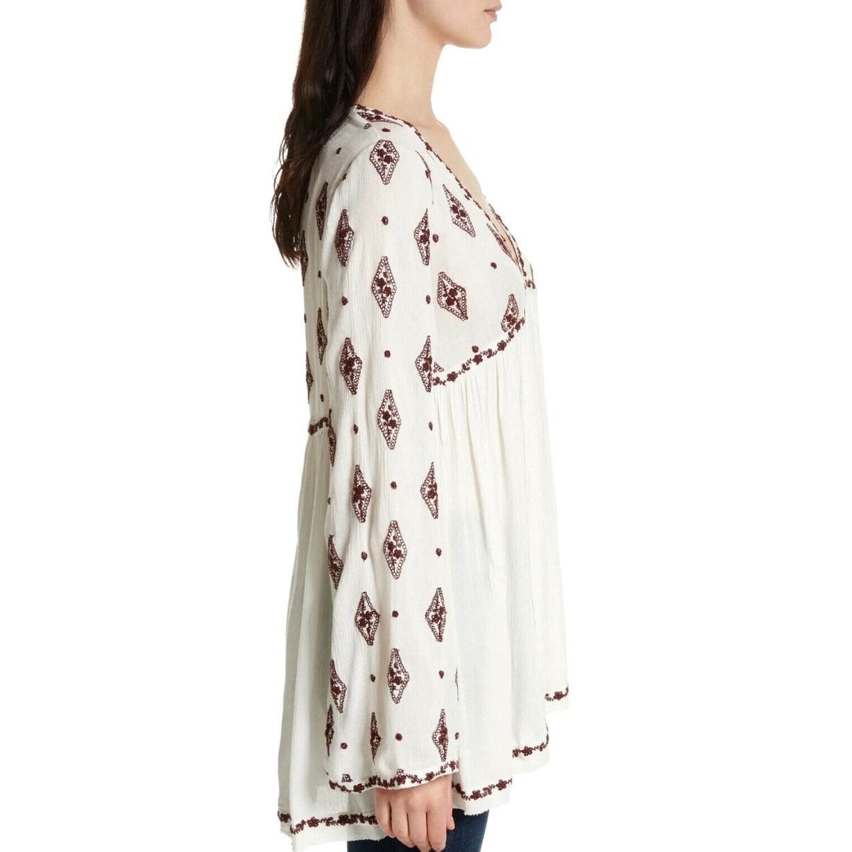 Free People Free People Diamond Embroidered Deep V Top Mini Dress size S Size S / US 4 / IT 40 - 5 Thumbnail